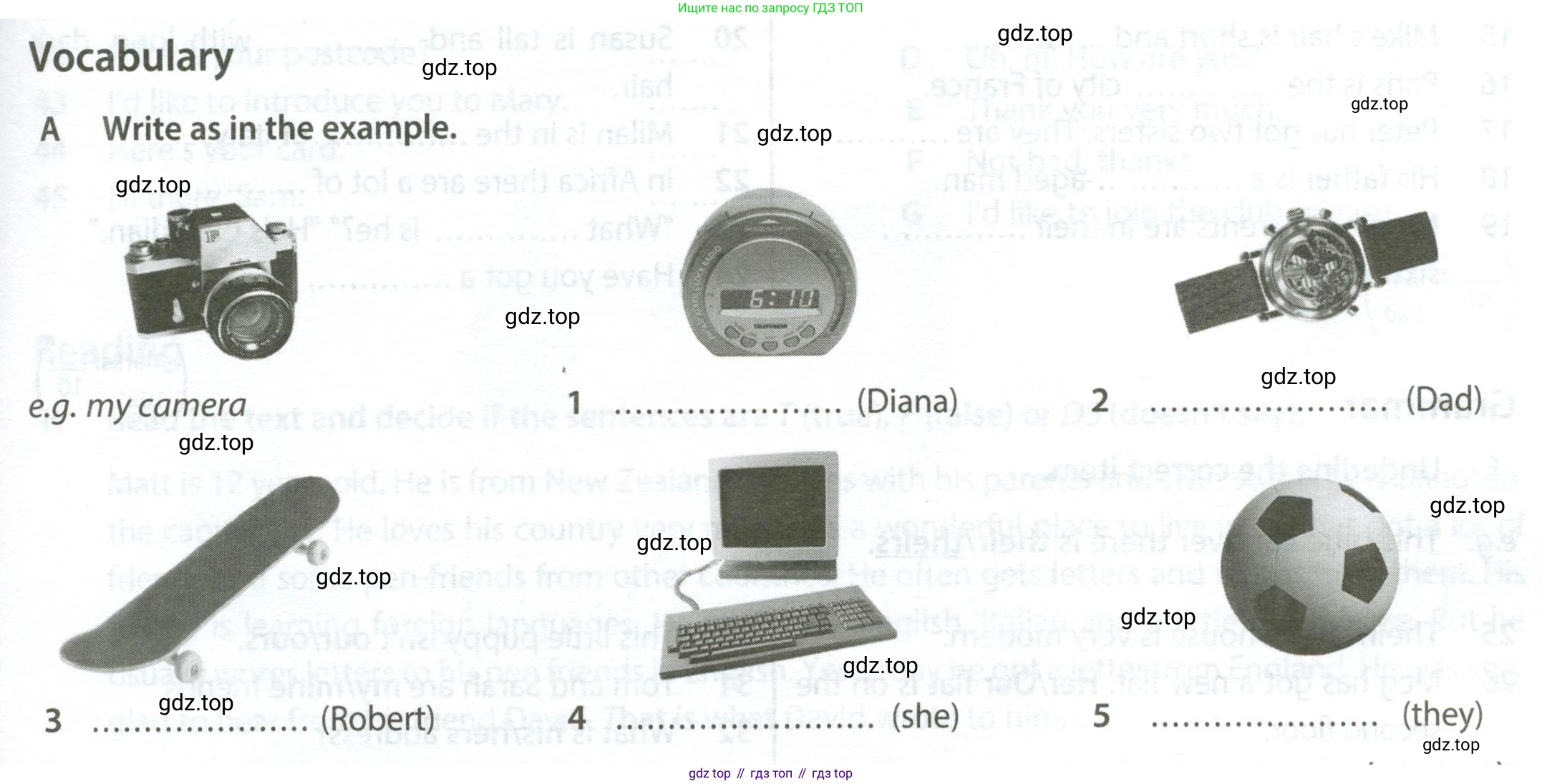 ГДЗ Английский язык (english), 6 класс контрольные задания (test booklet), авторы: Ваулина Юлия Евгеньевна (Vaulina Julia), Дули Дженни (Dooley Jenny), Подоляко Ольга Евгеньевна (Podolyako Olga), Эванс Вирджиния (Evans Virginia), издательство Просвещение, Москва, 2023, зелёного цвета, страница 5, номер A, Условие 2023-2027