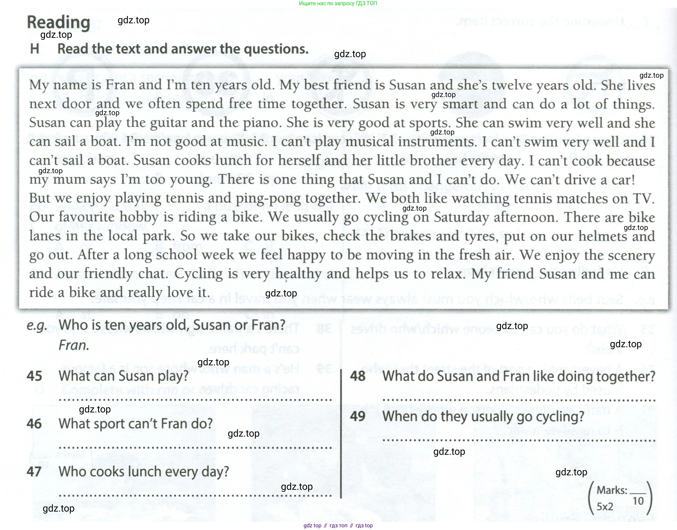 ГДЗ Английский язык (english), 6 класс контрольные задания (test booklet), авторы: Ваулина Юлия Евгеньевна (Vaulina Julia), Дули Дженни (Dooley Jenny), Подоляко Ольга Евгеньевна (Podolyako Olga), Эванс Вирджиния (Evans Virginia), издательство Просвещение, Москва, 2023, зелёного цвета, страница 24, номер H, Условие 2023-2027