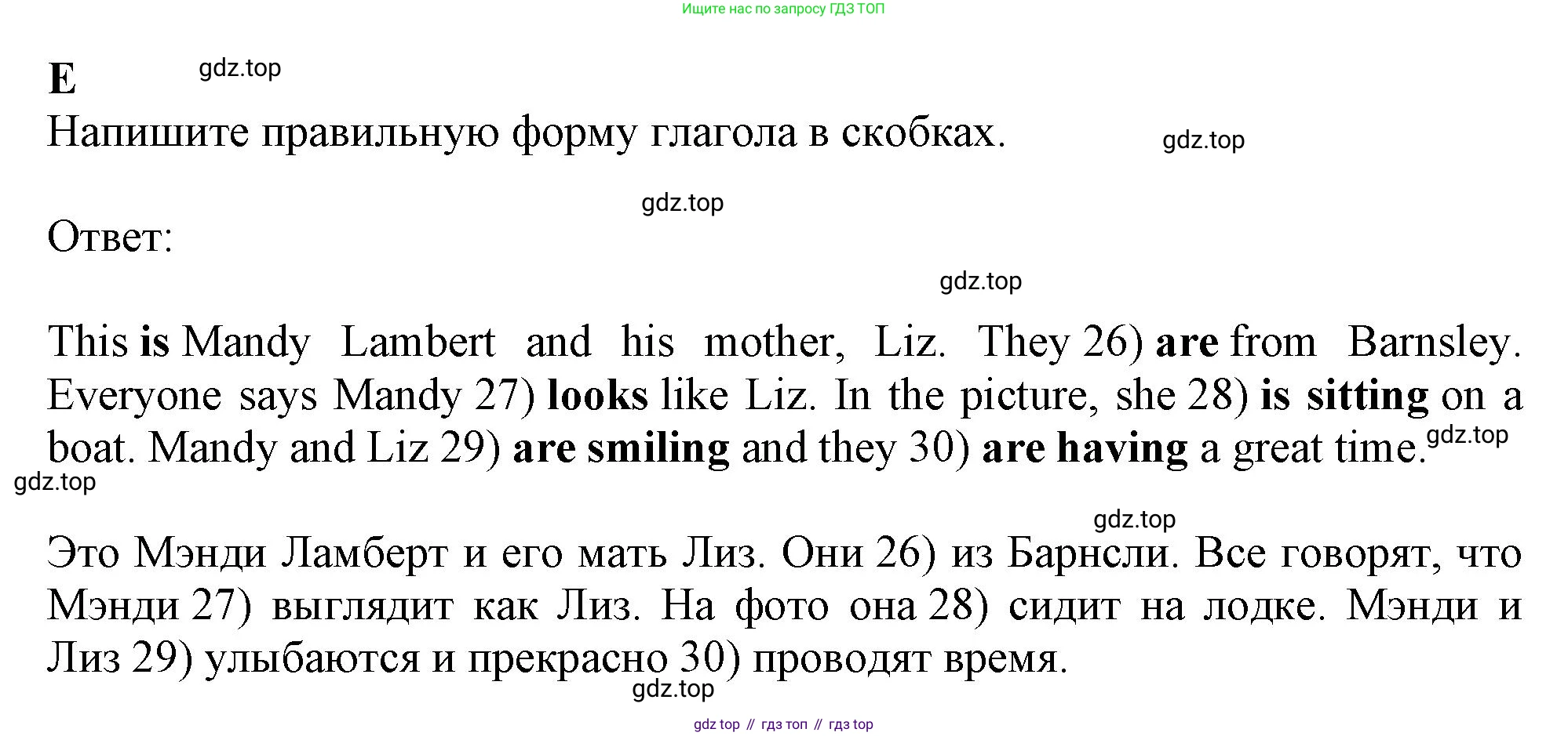 ГДЗ Английский язык (english), 6 класс контрольные задания (test booklet), авторы: Ваулина Юлия Евгеньевна (Vaulina Julia), Дули Дженни (Dooley Jenny), Подоляко Ольга Евгеньевна (Podolyako Olga), Эванс Вирджиния (Evans Virginia), издательство Просвещение, Москва, 2023, зелёного цвета, страница 40, номер E, Решение 1 (2023-2027)