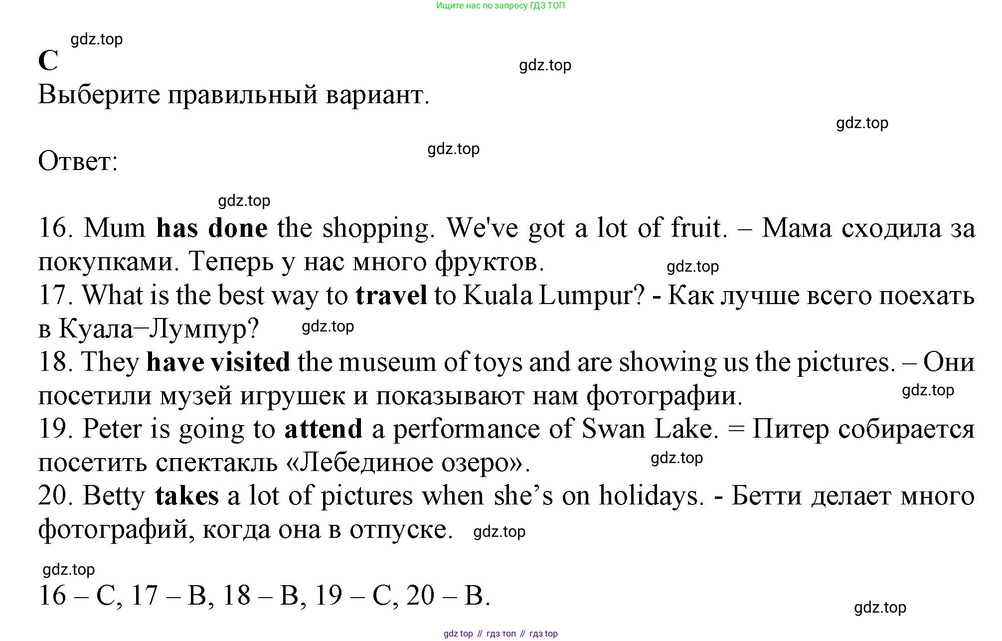 ГДЗ Английский язык (english), 6 класс контрольные задания (test booklet), авторы: Ваулина Юлия Евгеньевна (Vaulina Julia), Дули Дженни (Dooley Jenny), Подоляко Ольга Евгеньевна (Podolyako Olga), Эванс Вирджиния (Evans Virginia), издательство Просвещение, Москва, 2023, зелёного цвета, страница 79, номер C, Решение 1 (2023-2027)