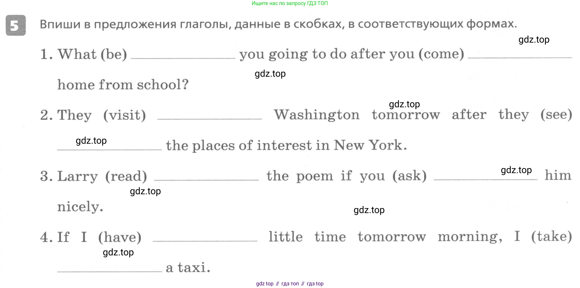 ГДЗ Английский язык (english), 6 класс Контрольные работы, авторы: Афанасьева Ольга Васильевна (Afanasyeva Olga), Михеева Ирина Владимировна (Mikheeva Irina), Баранова Ксения Михайловна (Baranova Ksenia), издательство Просвещение, Москва, 2021, белого цвета, страница 49, номер 5, Условие