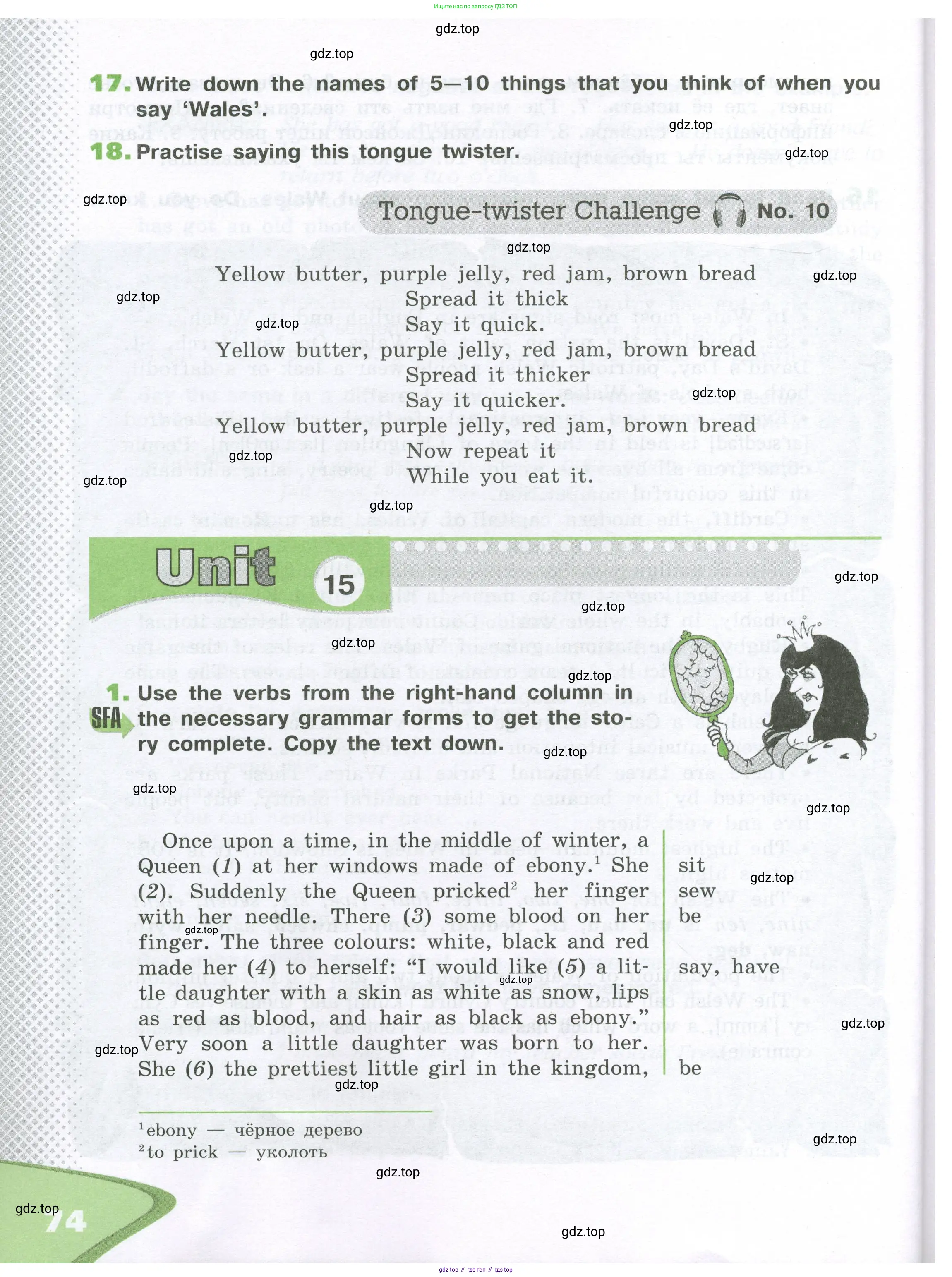 Английский язык (english), 6 класс рабочая тетрадь (activity book), авторы: Афанасьева Ольга Васильевна (Afanasyeva Olga), Михеева Ирина Владимировна (Mikheeva Irina), издательство Просвещение, Москва, 2023, зелёного цвета, страница 74