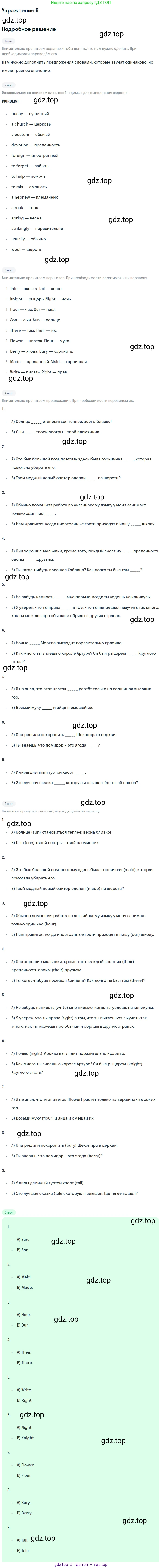 ГДЗ Английский язык (english), 6 класс рабочая тетрадь (activity book), авторы: Афанасьева Ольга Васильевна (Afanasyeva Olga), Михеева Ирина Владимировна (Mikheeva Irina), издательство Просвещение, Москва, 2023, зелёного цвета, страница 64, номер 6, Решение 2