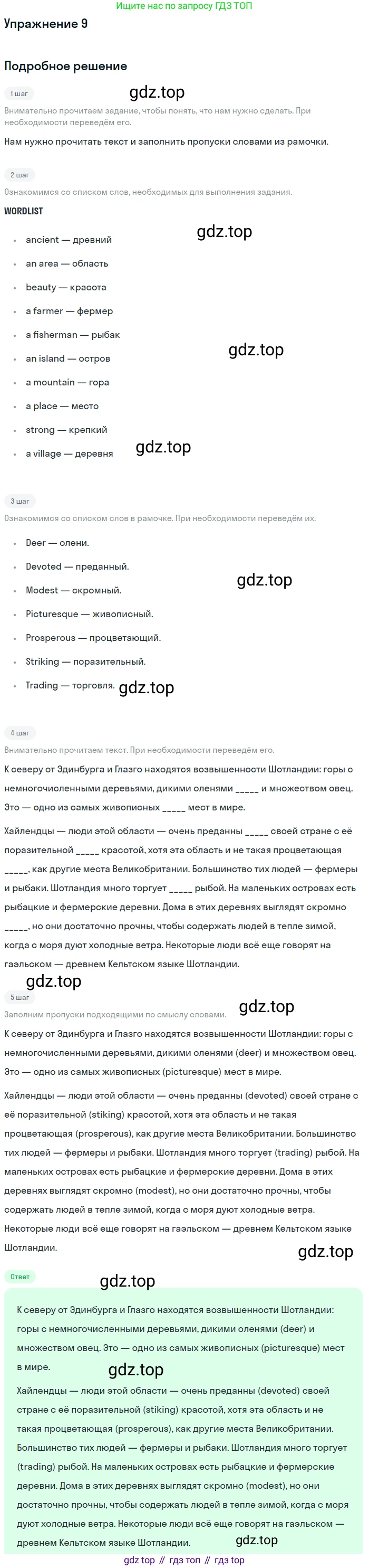 ГДЗ Английский язык (english), 6 класс рабочая тетрадь (activity book), авторы: Афанасьева Ольга Васильевна (Afanasyeva Olga), Михеева Ирина Владимировна (Mikheeva Irina), издательство Просвещение, Москва, 2023, зелёного цвета, страница 65, номер 9, Решение 2