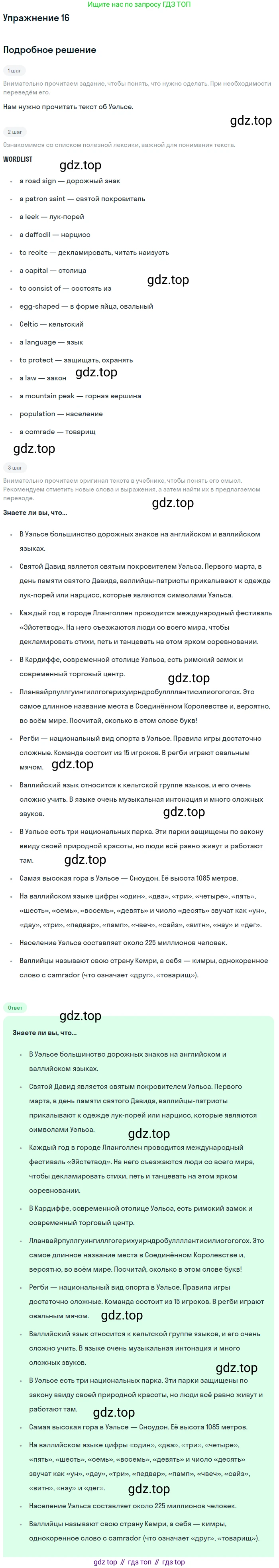ГДЗ Английский язык (english), 6 класс рабочая тетрадь (activity book), авторы: Афанасьева Ольга Васильевна (Afanasyeva Olga), Михеева Ирина Владимировна (Mikheeva Irina), издательство Просвещение, Москва, 2023, зелёного цвета, страница 73, номер 16, Решение 2