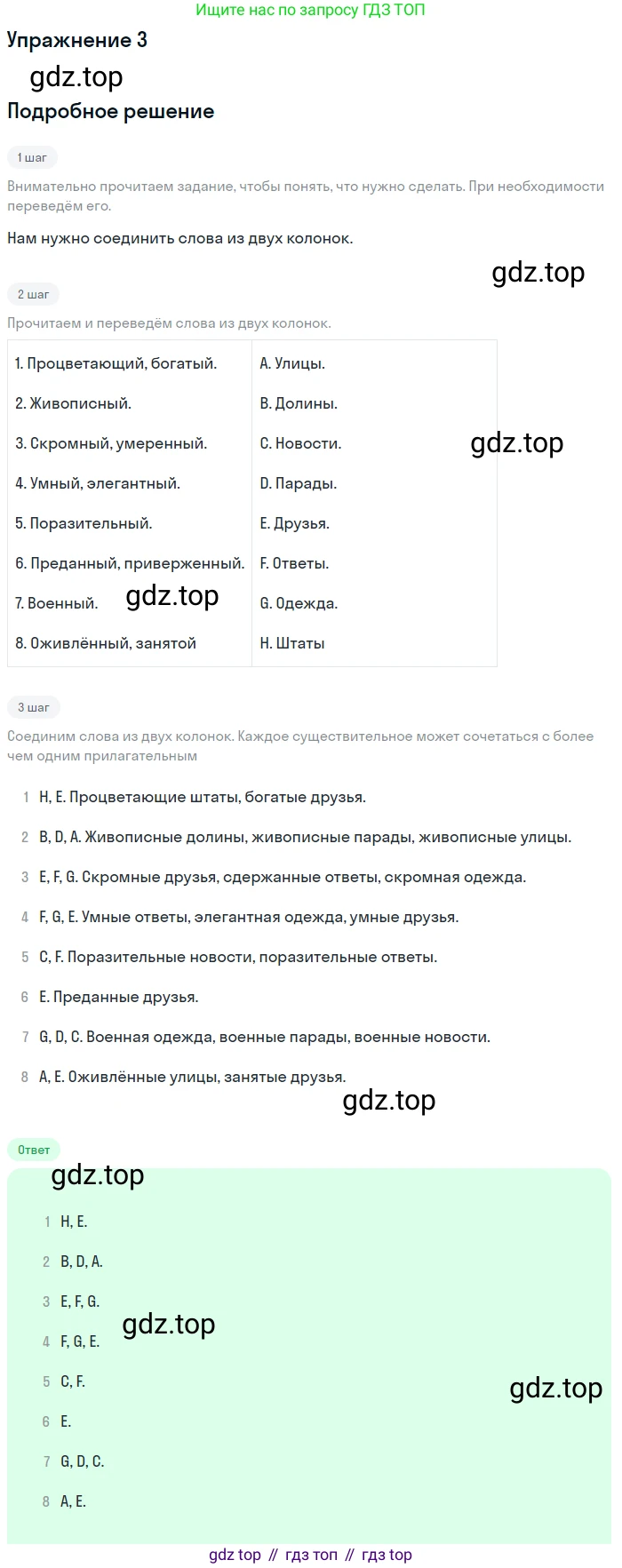 ГДЗ Английский язык (english), 6 класс рабочая тетрадь (activity book), авторы: Афанасьева Ольга Васильевна (Afanasyeva Olga), Михеева Ирина Владимировна (Mikheeva Irina), издательство Просвещение, Москва, 2023, зелёного цвета, страница 68, номер 3, Решение 2