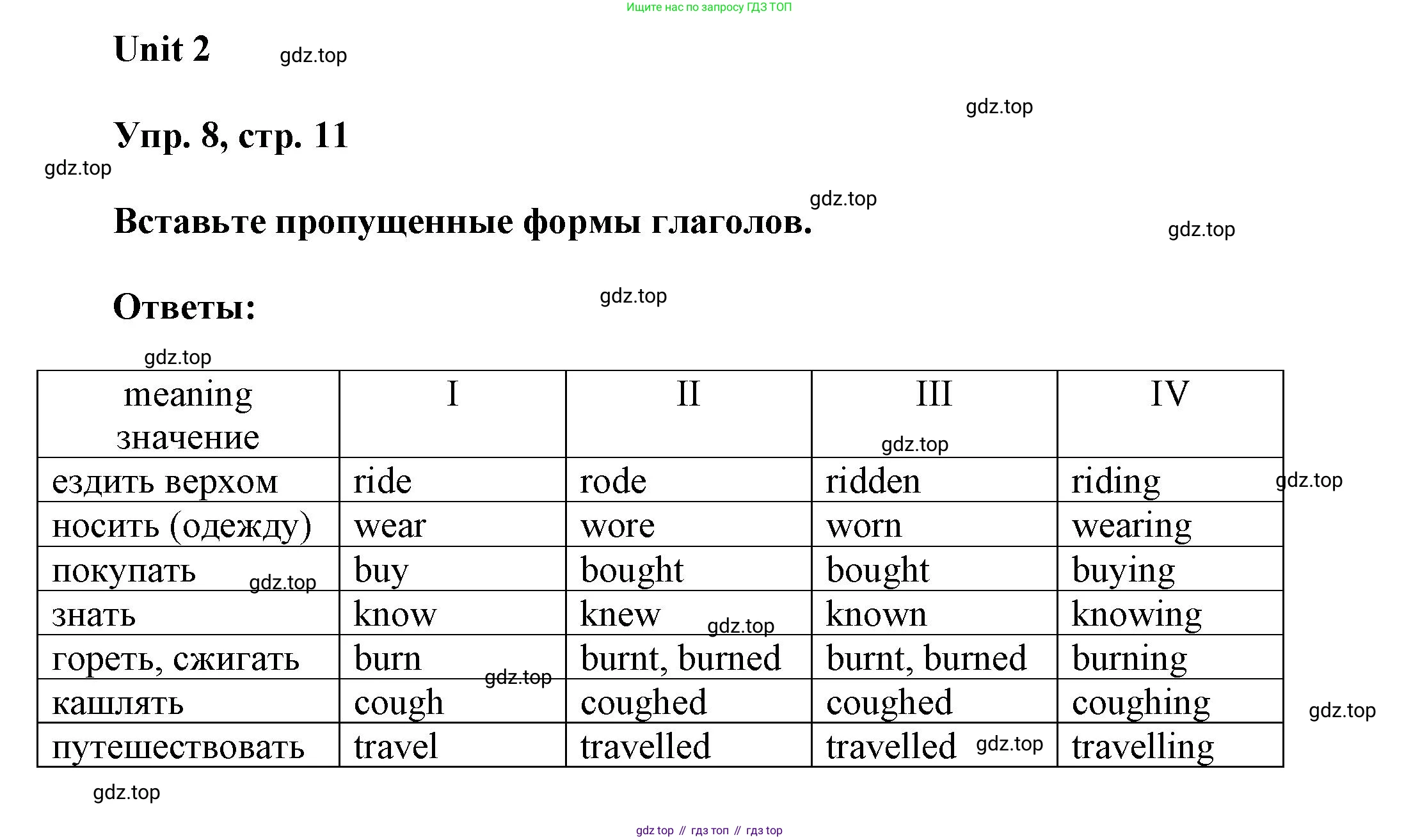 ГДЗ Английский язык (english), 6 класс рабочая тетрадь (activity book), авторы: Афанасьева Ольга Васильевна (Afanasyeva Olga), Михеева Ирина Владимировна (Mikheeva Irina), издательство Просвещение, Москва, 2023, зелёного цвета, страница 11, номер 8, Решение 1