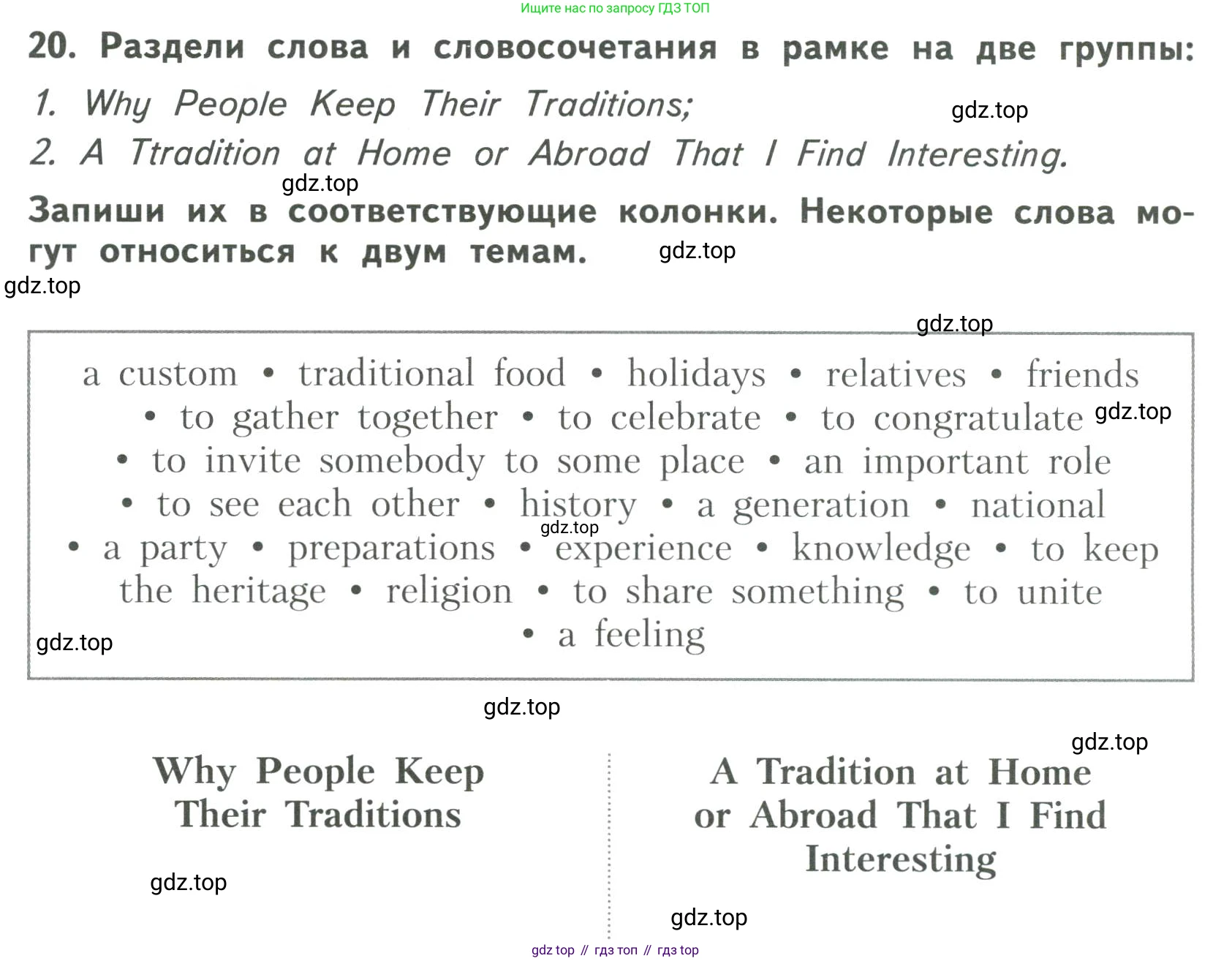 ГДЗ Английский язык (english), 6 класс Тренировочные упражнения для подготовки к ОГЭ (exam practice), авторы: Афанасьева Ольга Васильевна (Afanasyeva Olga), Михеева Ирина Владимировна (Mikheeva Irina), Баранова Ксения Михайловна (Baranova Ksenia), Пушинина Ирина Владимировна, издательство Просвещение, Москва, 2023, зелёного цвета, страница 81, номер 20, Условие