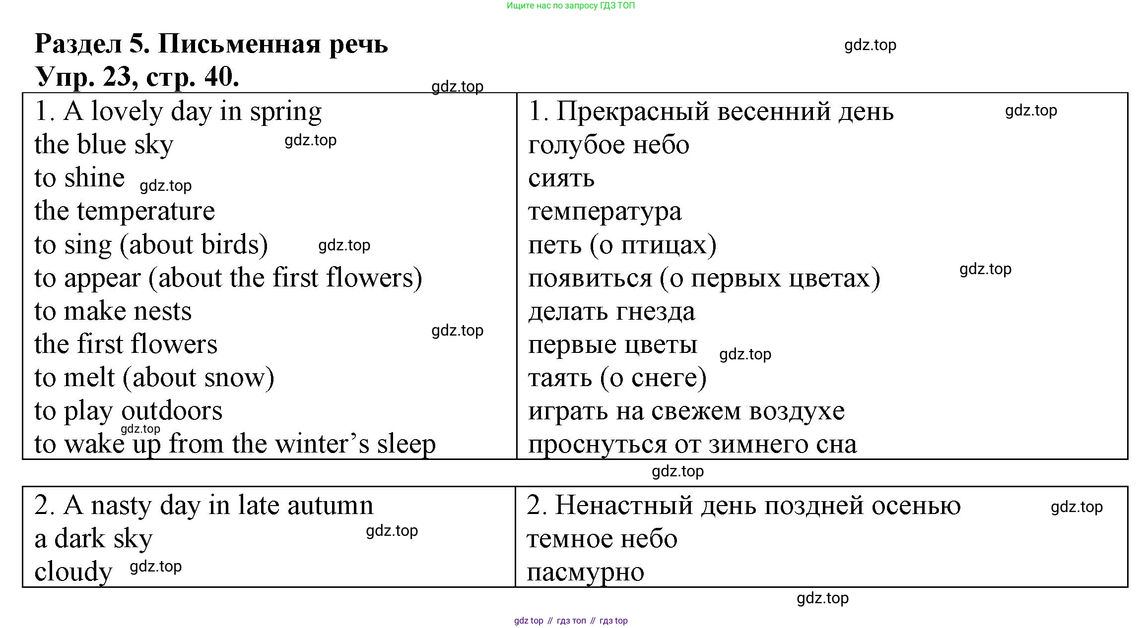 ГДЗ Английский язык (english), 6 класс Тренировочные упражнения для подготовки к ОГЭ (exam practice), авторы: Афанасьева Ольга Васильевна (Afanasyeva Olga), Михеева Ирина Владимировна (Mikheeva Irina), Баранова Ксения Михайловна (Baranova Ksenia), Пушинина Ирина Владимировна, издательство Просвещение, Москва, 2023, зелёного цвета, страница 40, номер 23, Решение