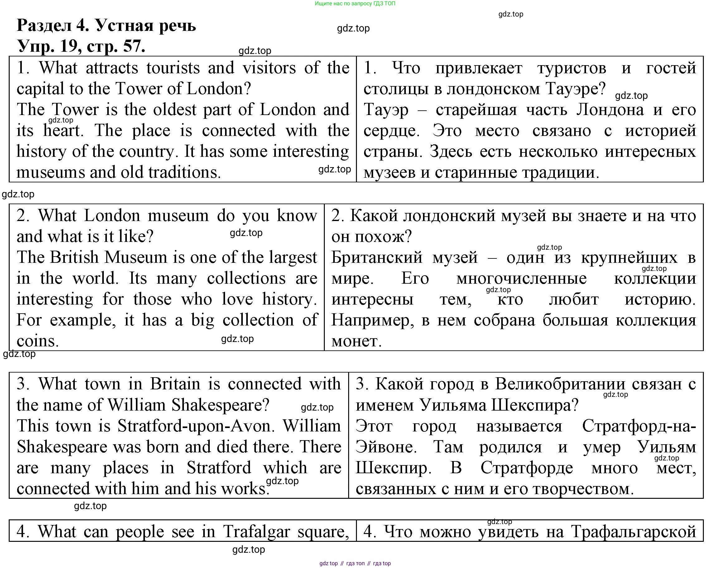 ГДЗ Английский язык (english), 6 класс Тренировочные упражнения для подготовки к ОГЭ (exam practice), авторы: Афанасьева Ольга Васильевна (Afanasyeva Olga), Михеева Ирина Владимировна (Mikheeva Irina), Баранова Ксения Михайловна (Baranova Ksenia), Пушинина Ирина Владимировна, издательство Просвещение, Москва, 2023, зелёного цвета, страница 57, номер 19, Решение