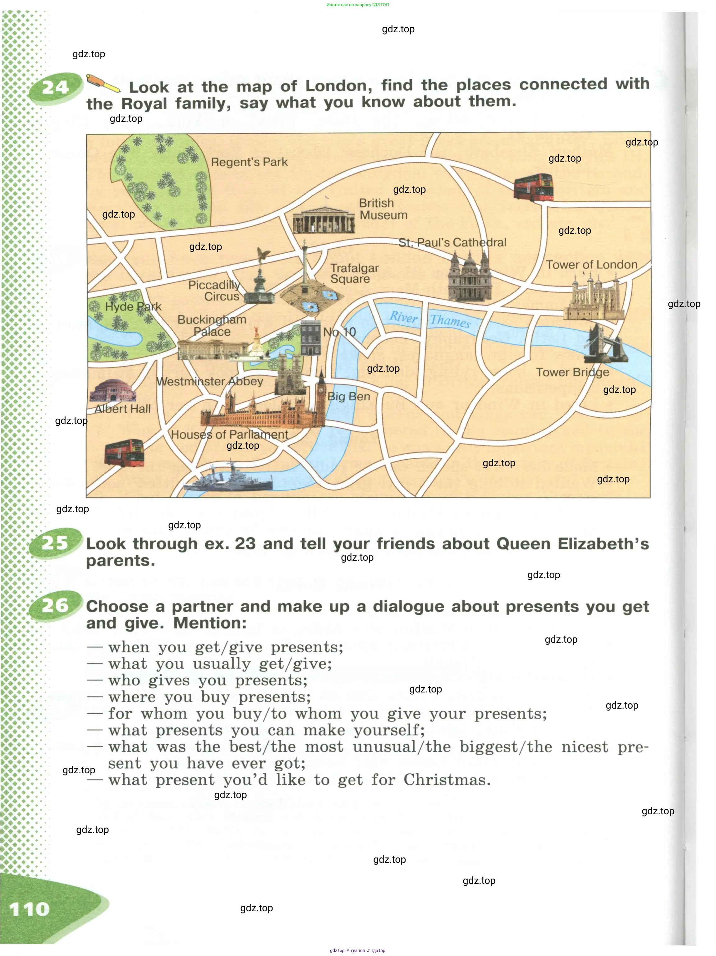 Английский язык (english), 6 класс Учебник (Student's book), авторы: Афанасьева Ольга Васильевна (Afanasyeva Olga), Михеева Ирина Владимировна (Mikheeva Irina), издательство Просвещение, Москва, зелёного цвета, Часть ( Part) 1, страница 110