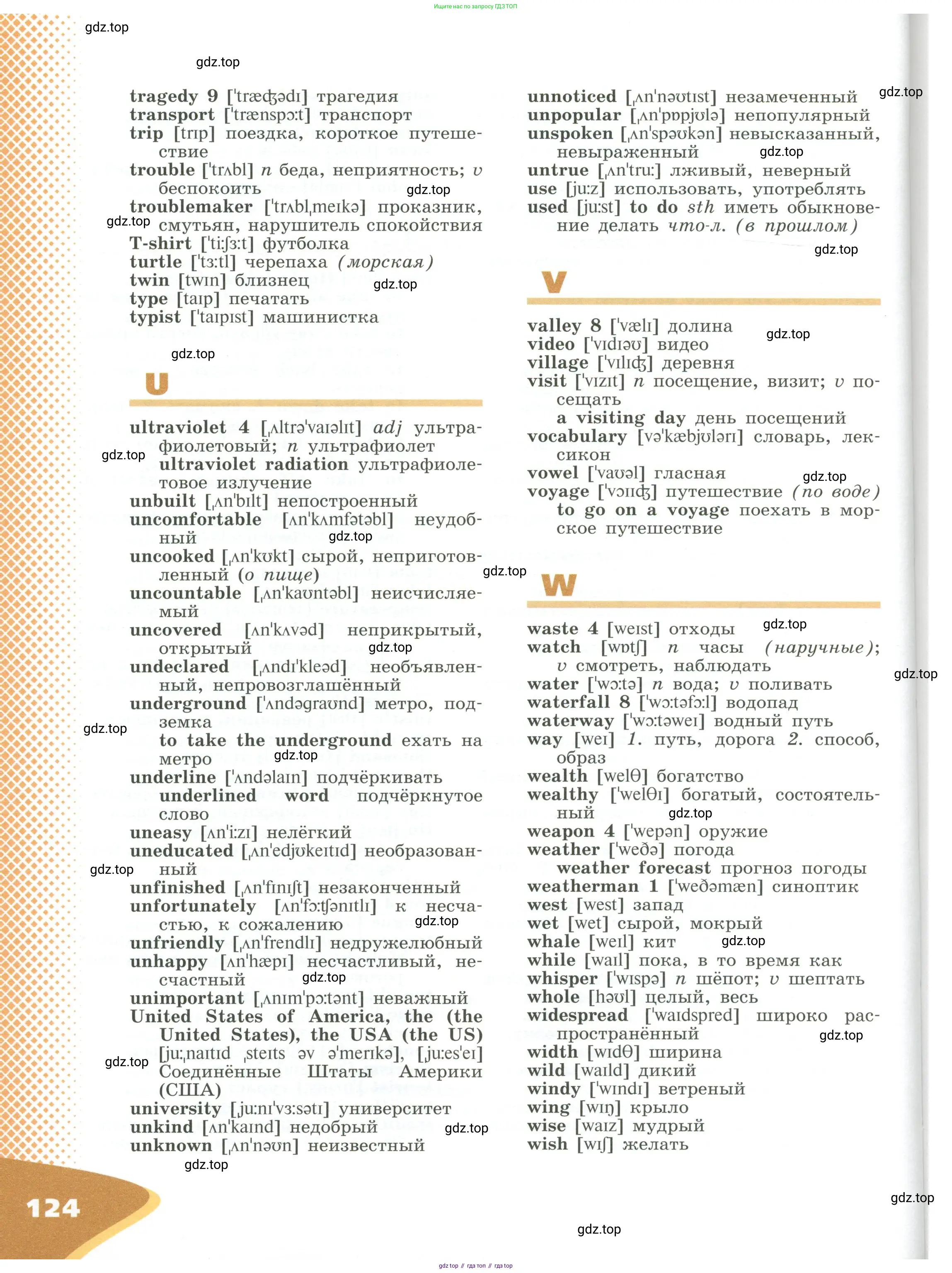 Английский язык (english), 6 класс Учебник (Student's book), авторы: Афанасьева Ольга Васильевна (Afanasyeva Olga), Михеева Ирина Владимировна (Mikheeva Irina), издательство Просвещение, Москва, зелёного цвета, Часть ( Part) 2, страница 124