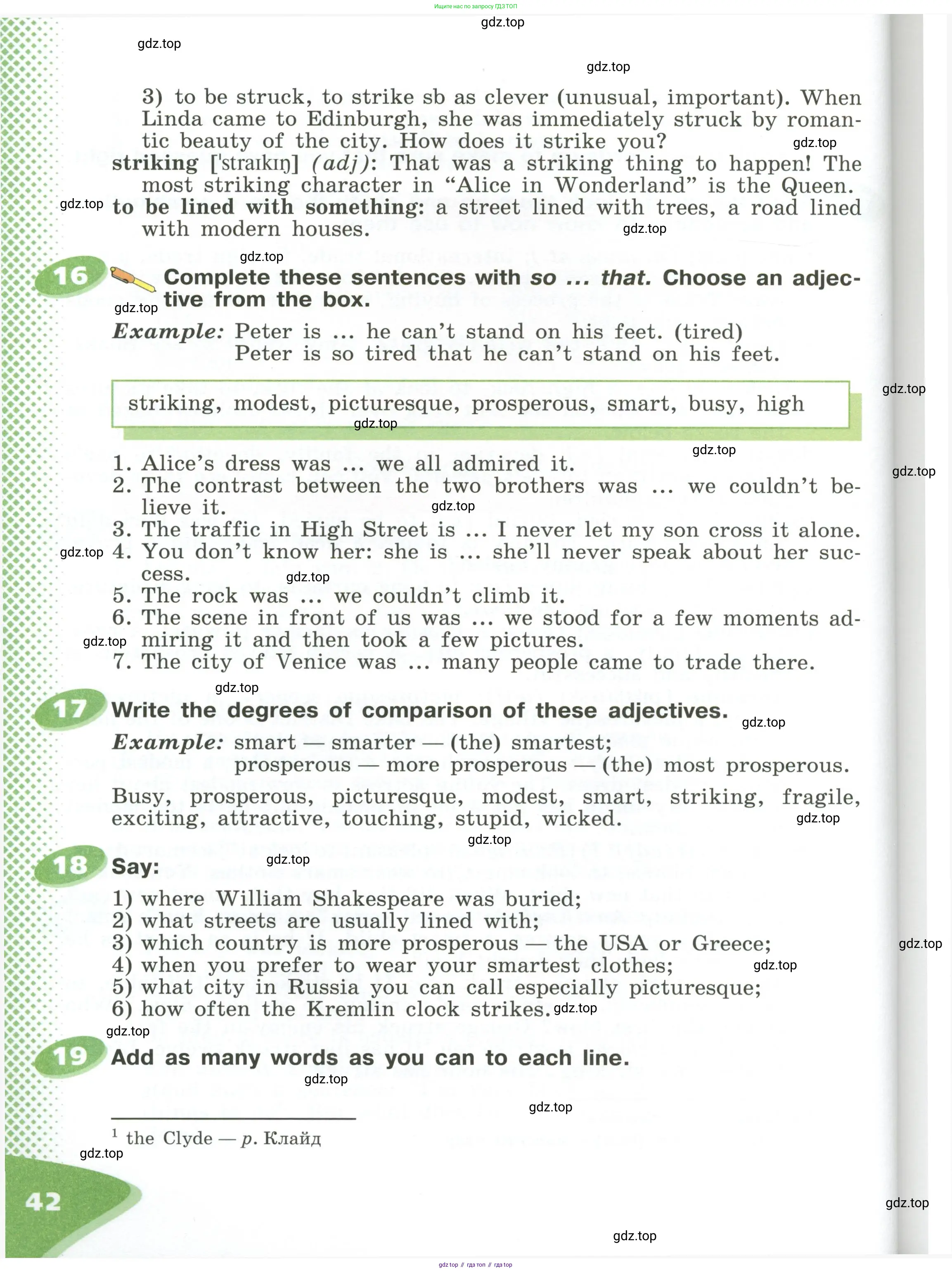 Английский язык (english), 6 класс Учебник (Student's book), авторы: Афанасьева Ольга Васильевна (Afanasyeva Olga), Михеева Ирина Владимировна (Mikheeva Irina), издательство Просвещение, Москва, зелёного цвета, Часть ( Part) 1, страница 42