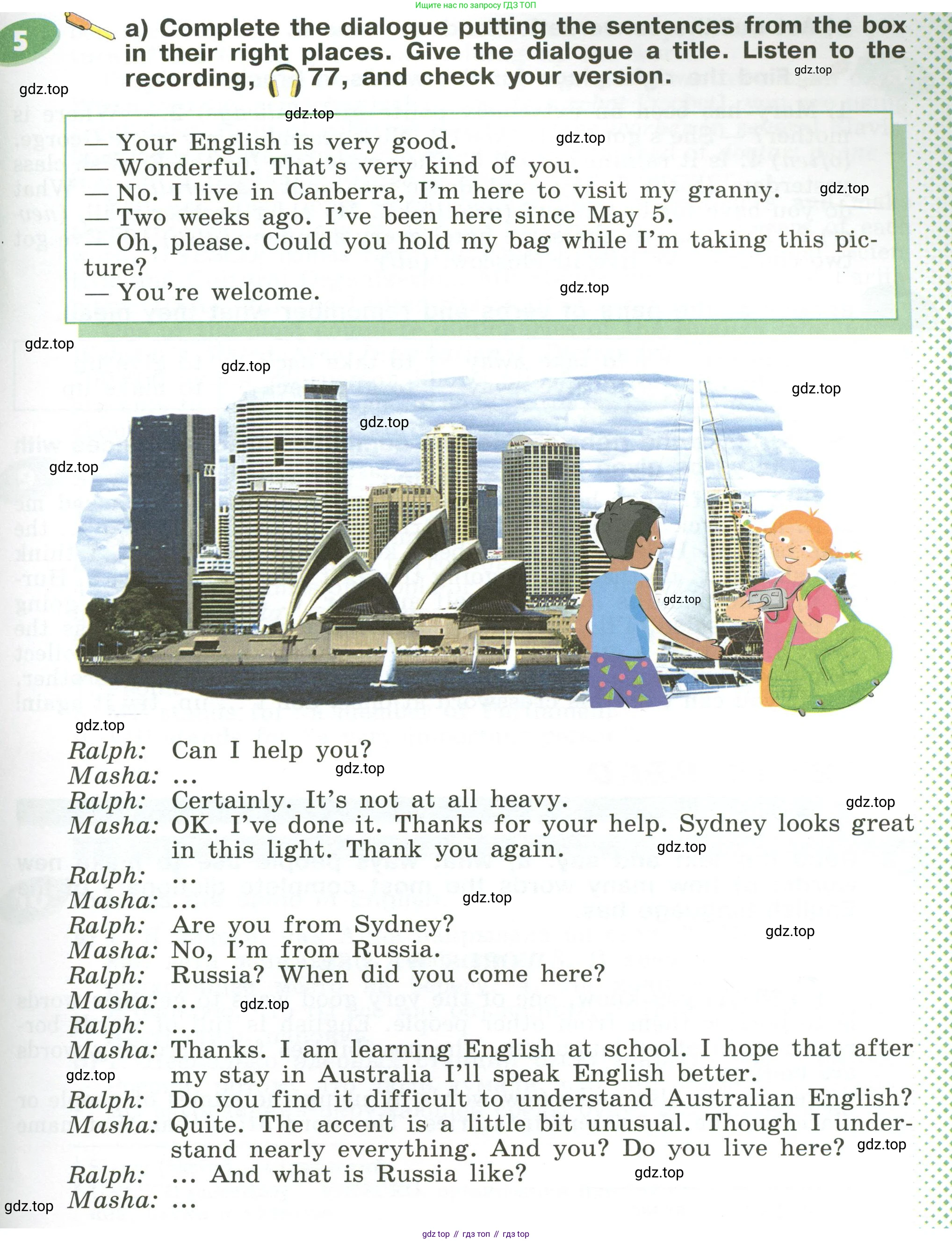 ГДЗ Английский язык (english), 6 класс Учебник (Student's book), авторы: Афанасьева Ольга Васильевна (Afanasyeva Olga), Михеева Ирина Владимировна (Mikheeva Irina), издательство Просвещение, Москва, зелёного цвета, Часть ( Part) 2, страница 159, номер 5, Условие