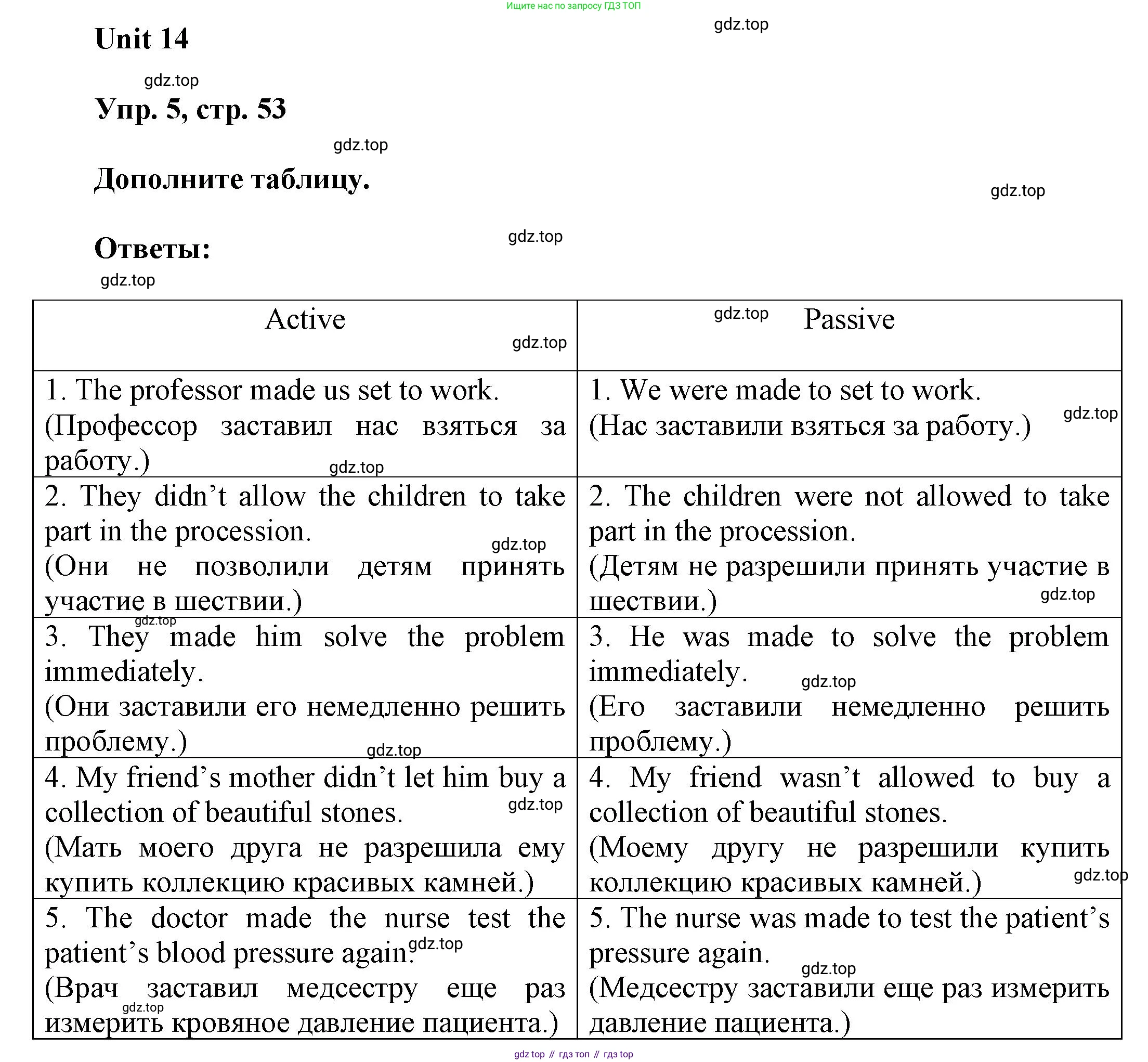ГДЗ Английский язык (english), 6 класс Учебник (Student's book), авторы: Афанасьева Ольга Васильевна (Afanasyeva Olga), Михеева Ирина Владимировна (Mikheeva Irina), издательство Просвещение, Москва, зелёного цвета, Часть ( Part) 2, страница 53, номер 5, Решение