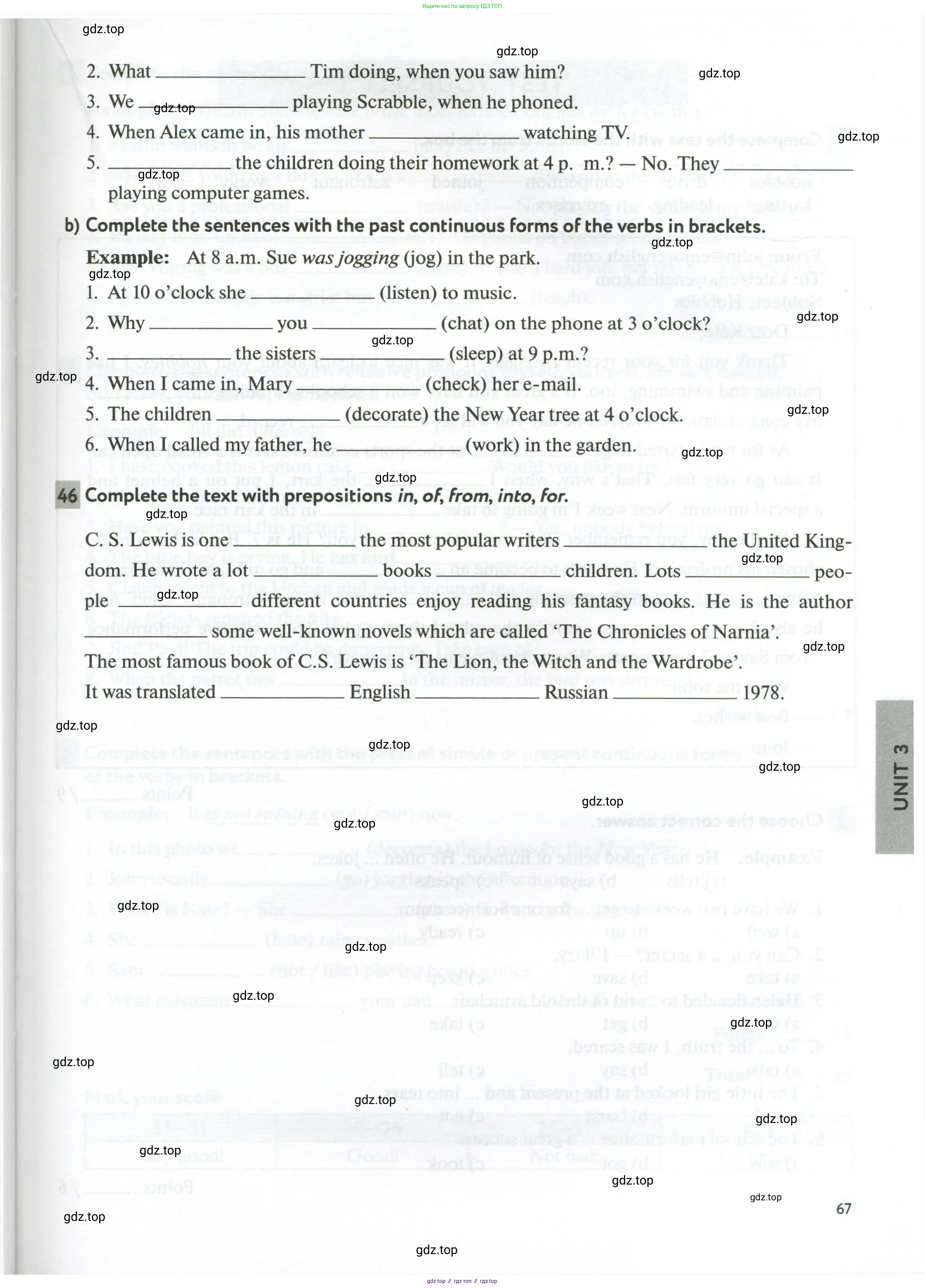 Английский язык (english), 6 класс рабочая тетрадь с контрольными работами (workbook + tests), авторы: Биболетова Мерем Забатовна, Денисенко Ольга Анатольевна, Трубанева Наталия Николаевна, издательство Просвещение, Москва, 2023, страница 67