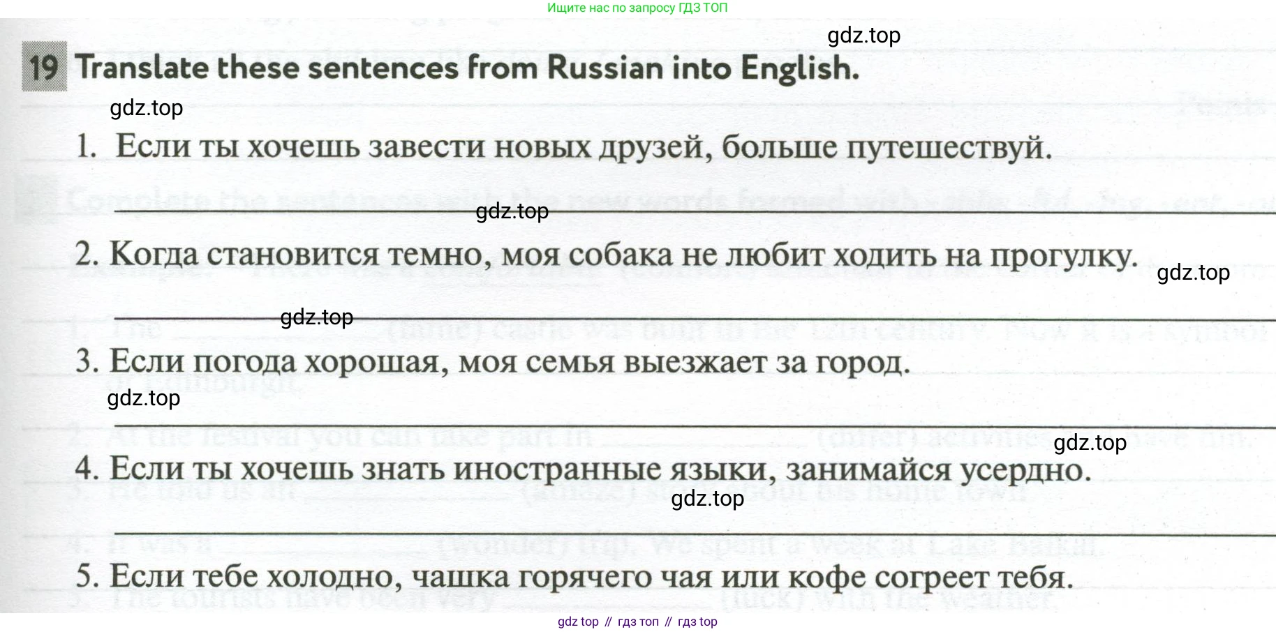 ГДЗ Английский язык (english), 6 класс рабочая тетрадь с контрольными работами (workbook + tests), авторы: Биболетова Мерем Забатовна, Денисенко Ольга Анатольевна, Трубанева Наталия Николаевна, издательство Просвещение, Москва, 2023, страница 55, номер 19, Условие