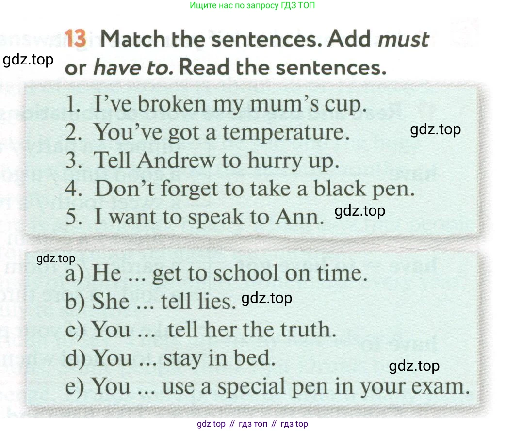 ГДЗ Английский язык (english), 6 класс Учебник (Student's book), авторы: Биболетова Мерем Забатовна, Денисенко Ольга Анатольевна, Трубанева Наталия Николаевна, издательство Просвещение, Москва, 2023, страница 55, номер 13, Условие