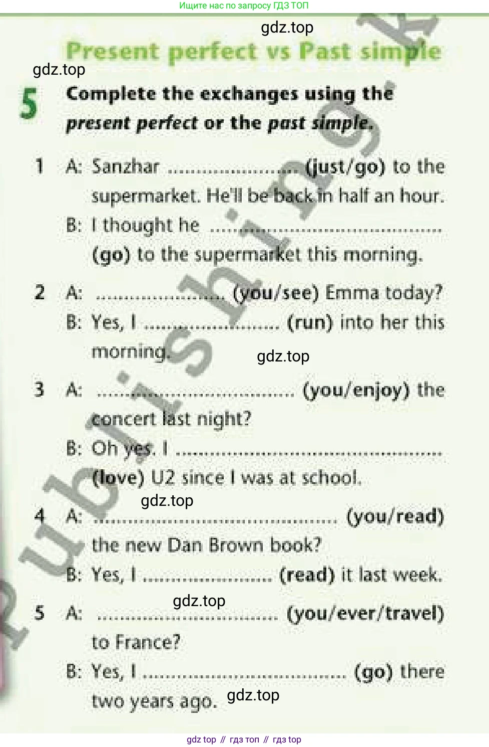 Английский язык (english), 6 класс Рабочая тетрадь (workbook), авторы: Эванс Вирджиния (Evans Virginia), Дули Дженни (Dooley Jenny), Оби Боб (Obee Bob), Мухамеджанова Наталья (Mukhamedjanova Natalya), издательство Express Publishing, Алматы, 2017, зелёного цвета, страница 78, номер 5, Условие