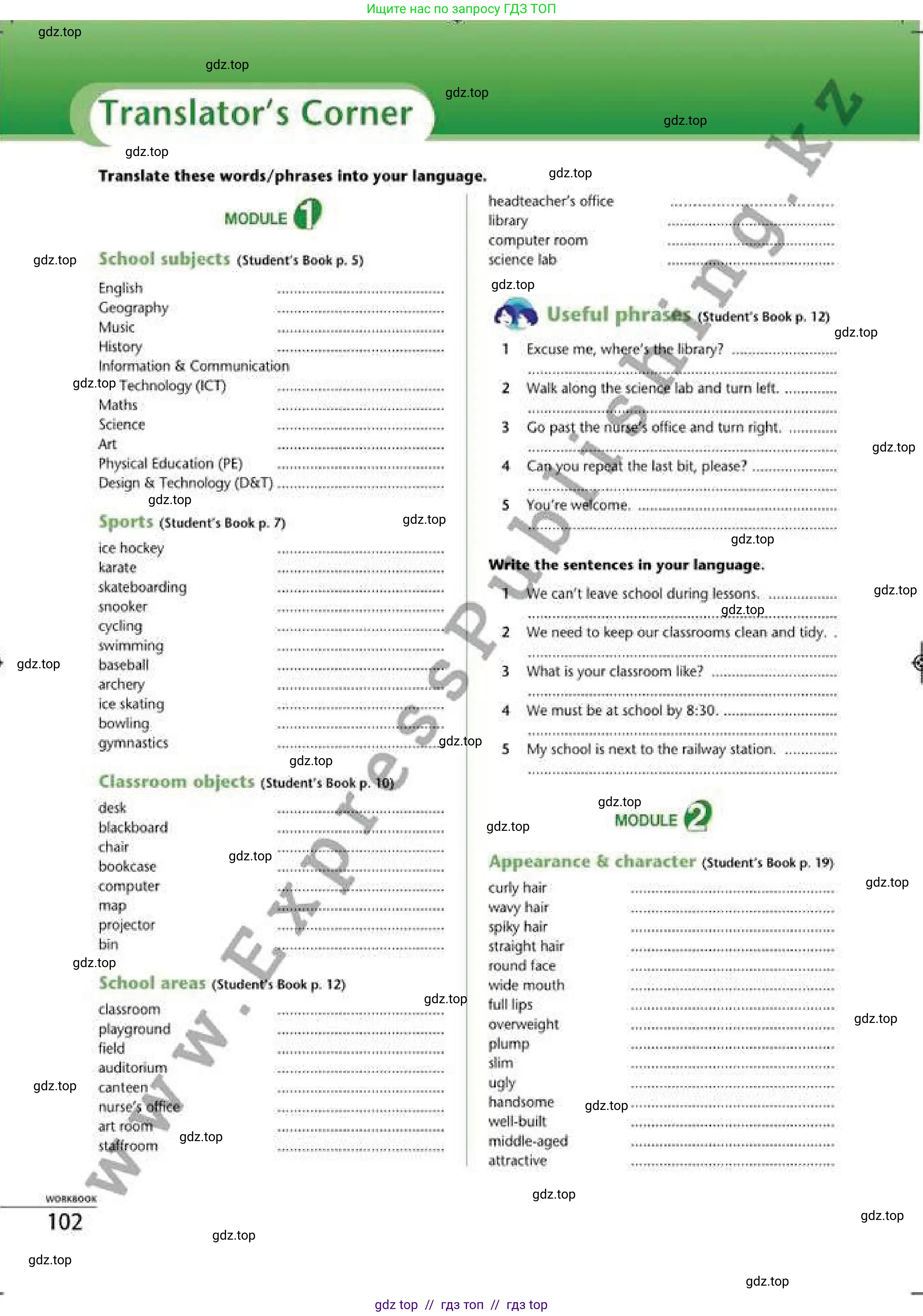 Английский язык (english), 6 класс Рабочая тетрадь (workbook), авторы: Эванс Вирджиния (Evans Virginia), Дули Дженни (Dooley Jenny), Оби Боб (Obee Bob), Мухамеджанова Наталья (Mukhamedjanova Natalya), издательство Express Publishing, Алматы, 2017, зелёного цвета, страница 102