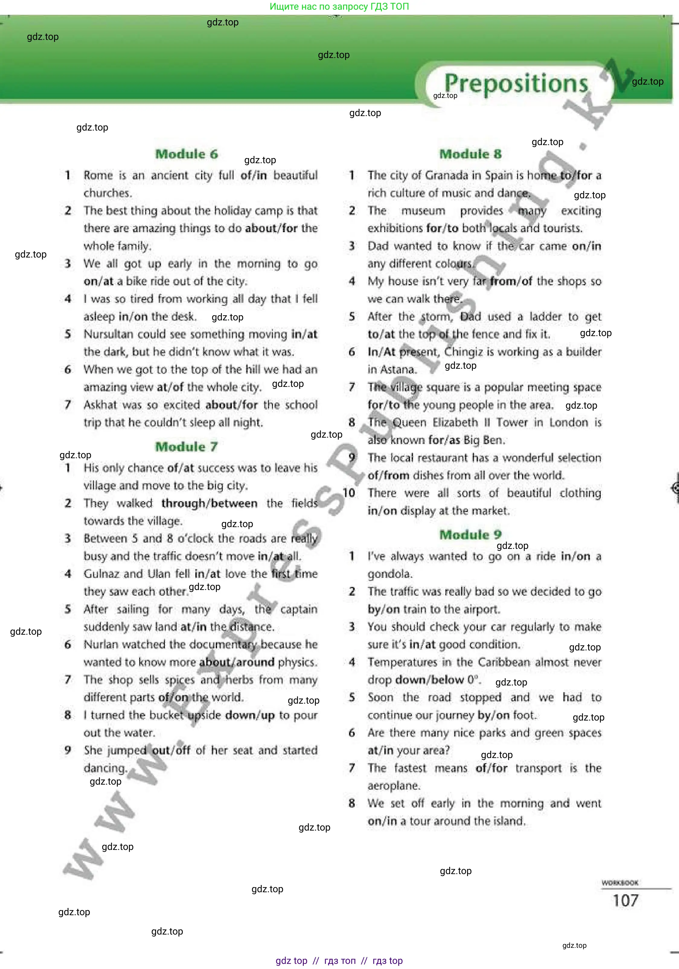 Английский язык (english), 6 класс Рабочая тетрадь (workbook), авторы: Эванс Вирджиния (Evans Virginia), Дули Дженни (Dooley Jenny), Оби Боб (Obee Bob), Мухамеджанова Наталья (Mukhamedjanova Natalya), издательство Express Publishing, Алматы, 2017, зелёного цвета, страница 107