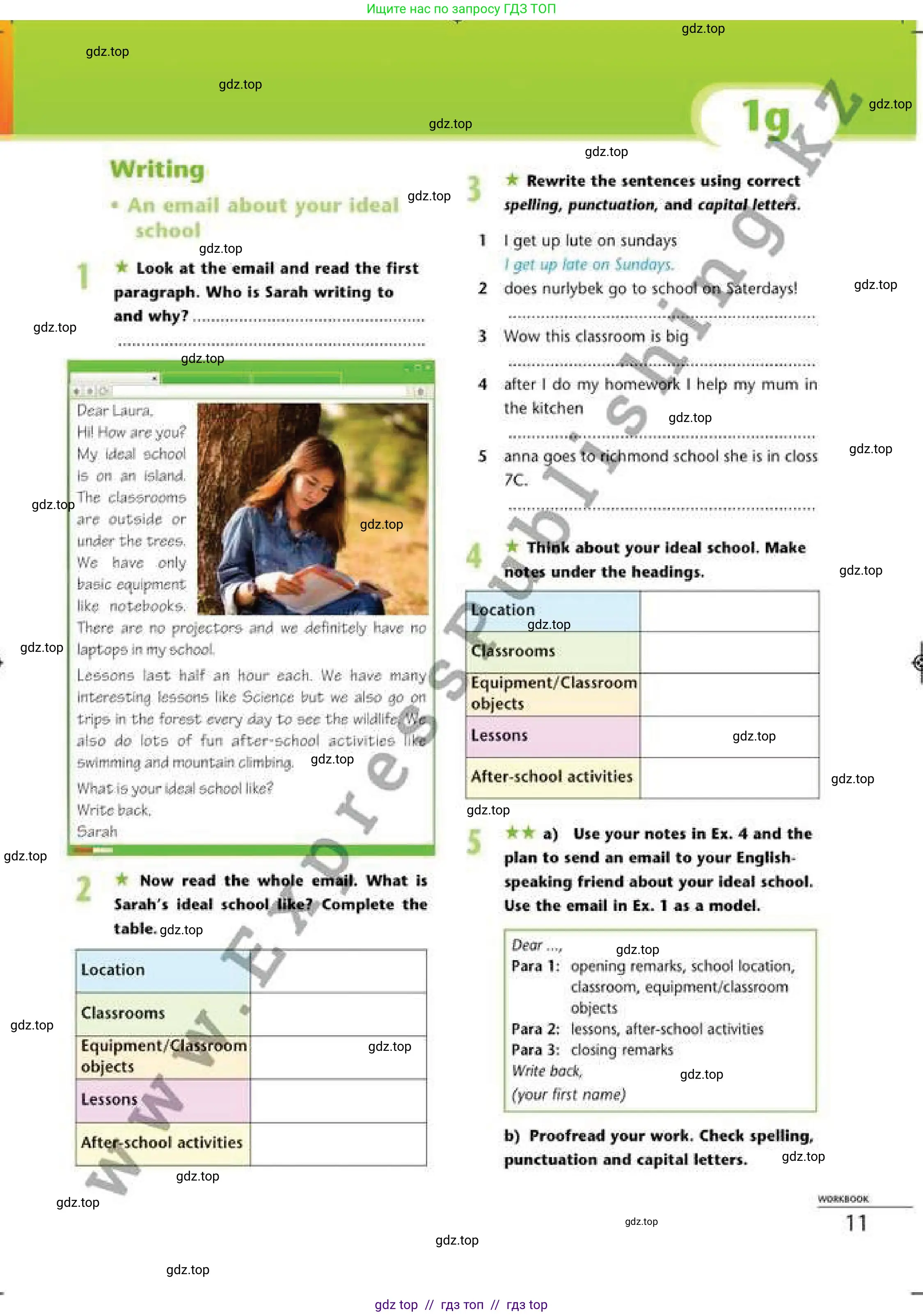 Английский язык (english), 6 класс Рабочая тетрадь (workbook), авторы: Эванс Вирджиния (Evans Virginia), Дули Дженни (Dooley Jenny), Оби Боб (Obee Bob), Мухамеджанова Наталья (Mukhamedjanova Natalya), издательство Express Publishing, Алматы, 2017, зелёного цвета, страница 11