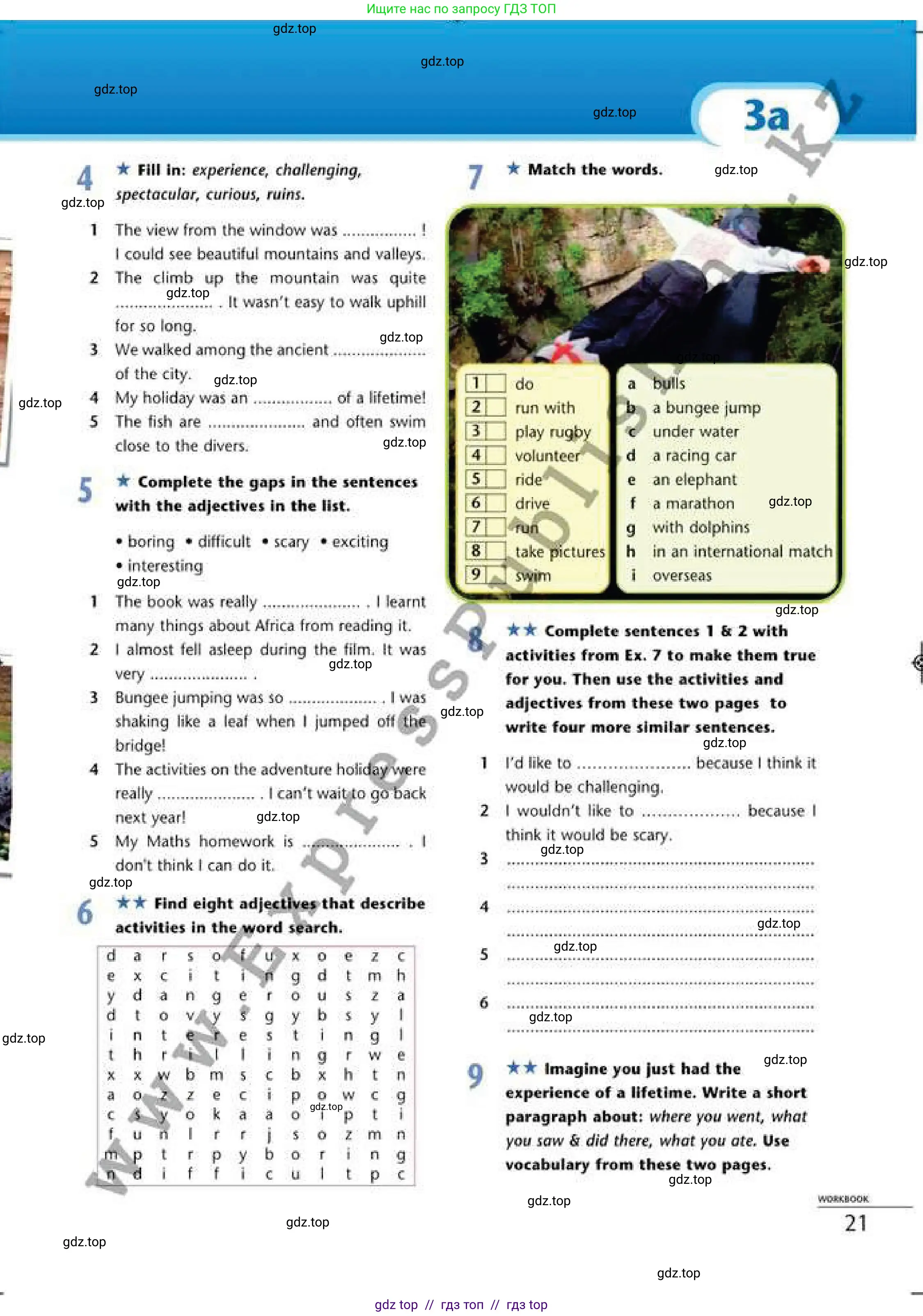 Английский язык (english), 6 класс Рабочая тетрадь (workbook), авторы: Эванс Вирджиния (Evans Virginia), Дули Дженни (Dooley Jenny), Оби Боб (Obee Bob), Мухамеджанова Наталья (Mukhamedjanova Natalya), издательство Express Publishing, Алматы, 2017, зелёного цвета, страница 21
