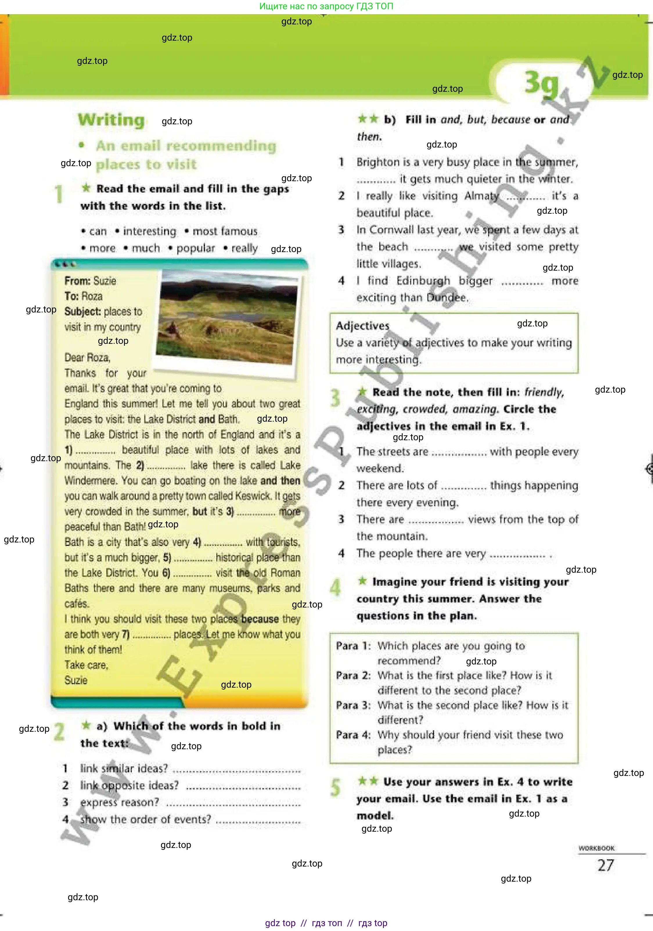 Английский язык (english), 6 класс Рабочая тетрадь (workbook), авторы: Эванс Вирджиния (Evans Virginia), Дули Дженни (Dooley Jenny), Оби Боб (Obee Bob), Мухамеджанова Наталья (Mukhamedjanova Natalya), издательство Express Publishing, Алматы, 2017, зелёного цвета, страница 27