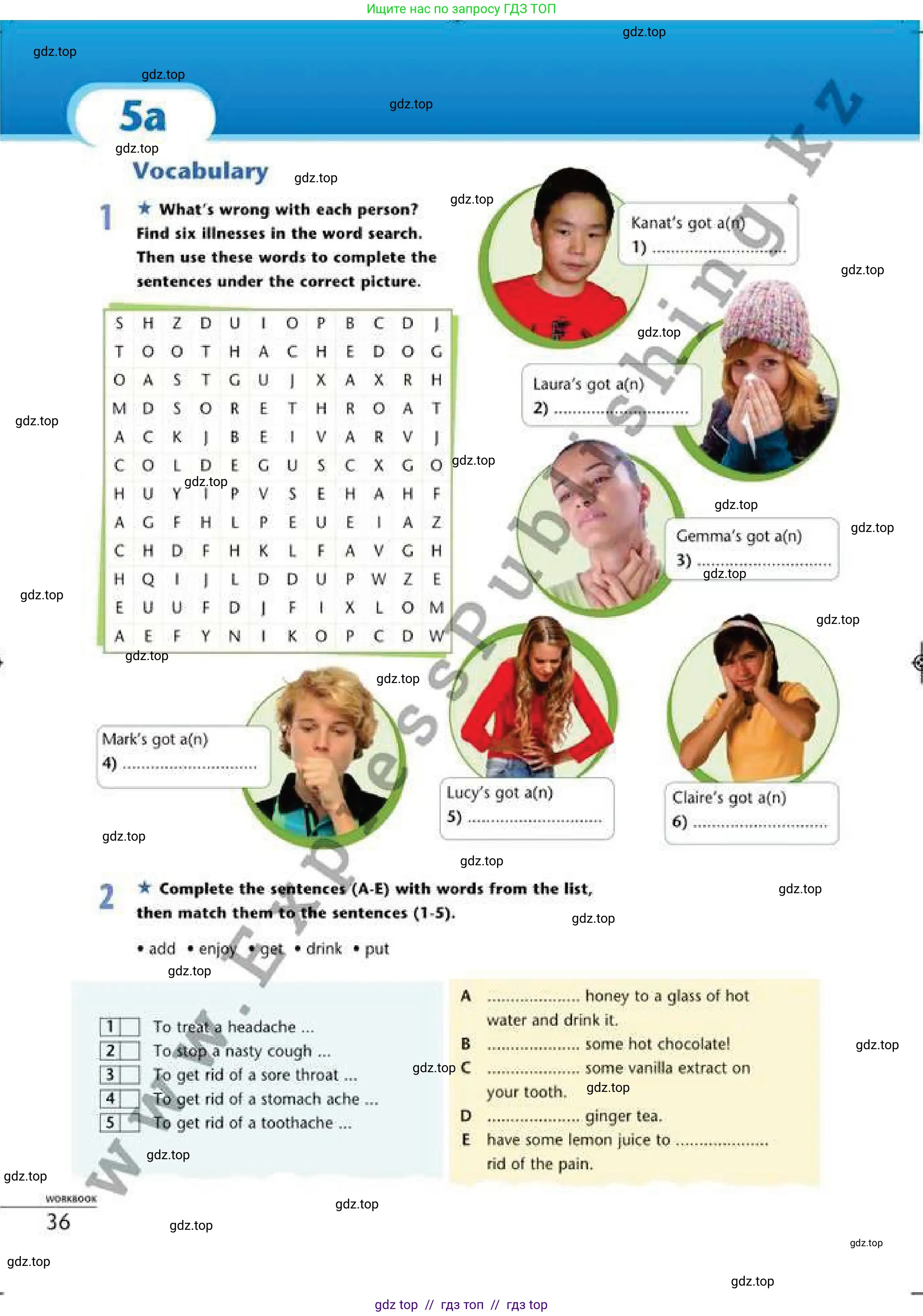 Английский язык (english), 6 класс Рабочая тетрадь (workbook), авторы: Эванс Вирджиния (Evans Virginia), Дули Дженни (Dooley Jenny), Оби Боб (Obee Bob), Мухамеджанова Наталья (Mukhamedjanova Natalya), издательство Express Publishing, Алматы, 2017, зелёного цвета, страница 36