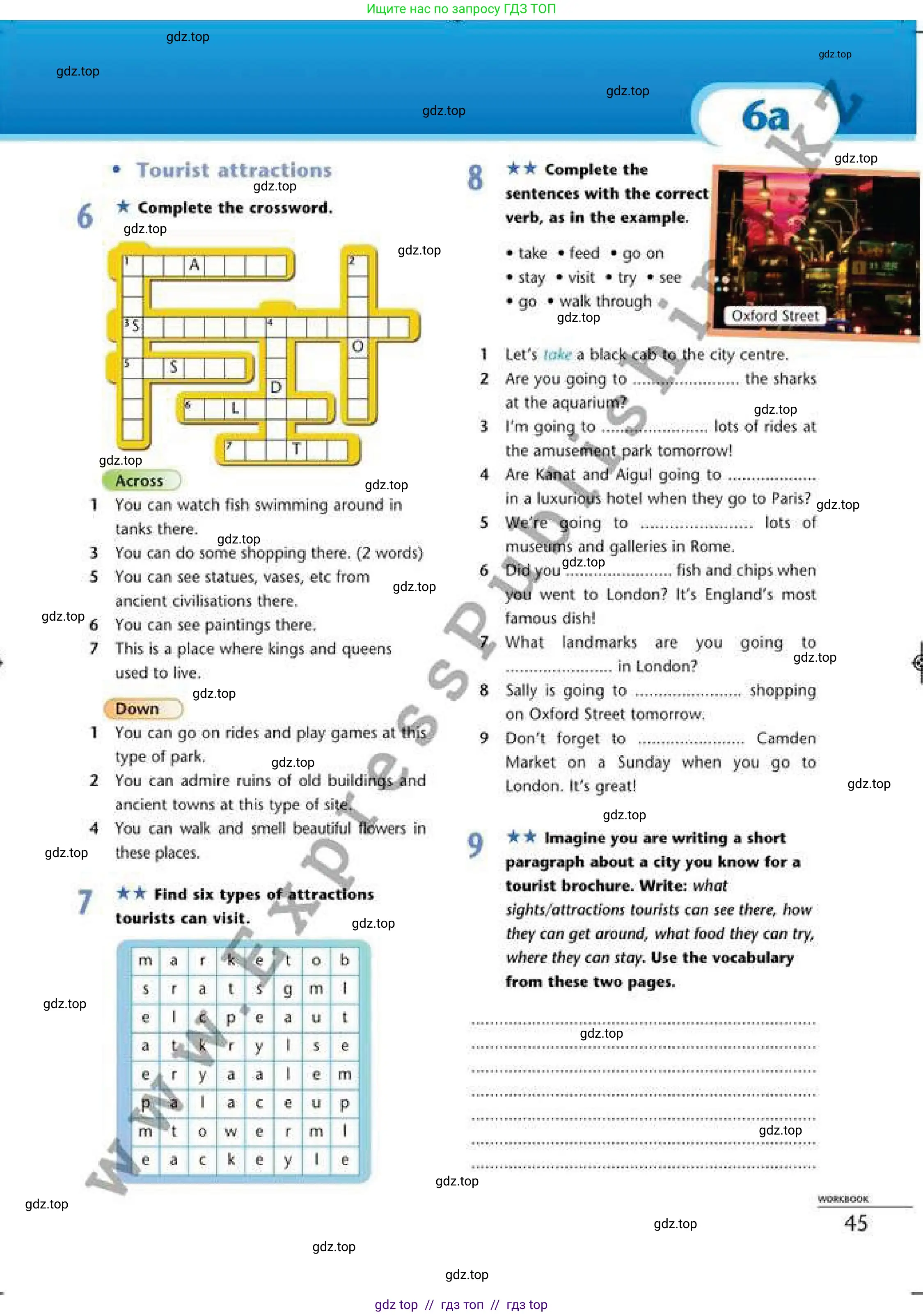 Английский язык (english), 6 класс Рабочая тетрадь (workbook), авторы: Эванс Вирджиния (Evans Virginia), Дули Дженни (Dooley Jenny), Оби Боб (Obee Bob), Мухамеджанова Наталья (Mukhamedjanova Natalya), издательство Express Publishing, Алматы, 2017, зелёного цвета, страница 45