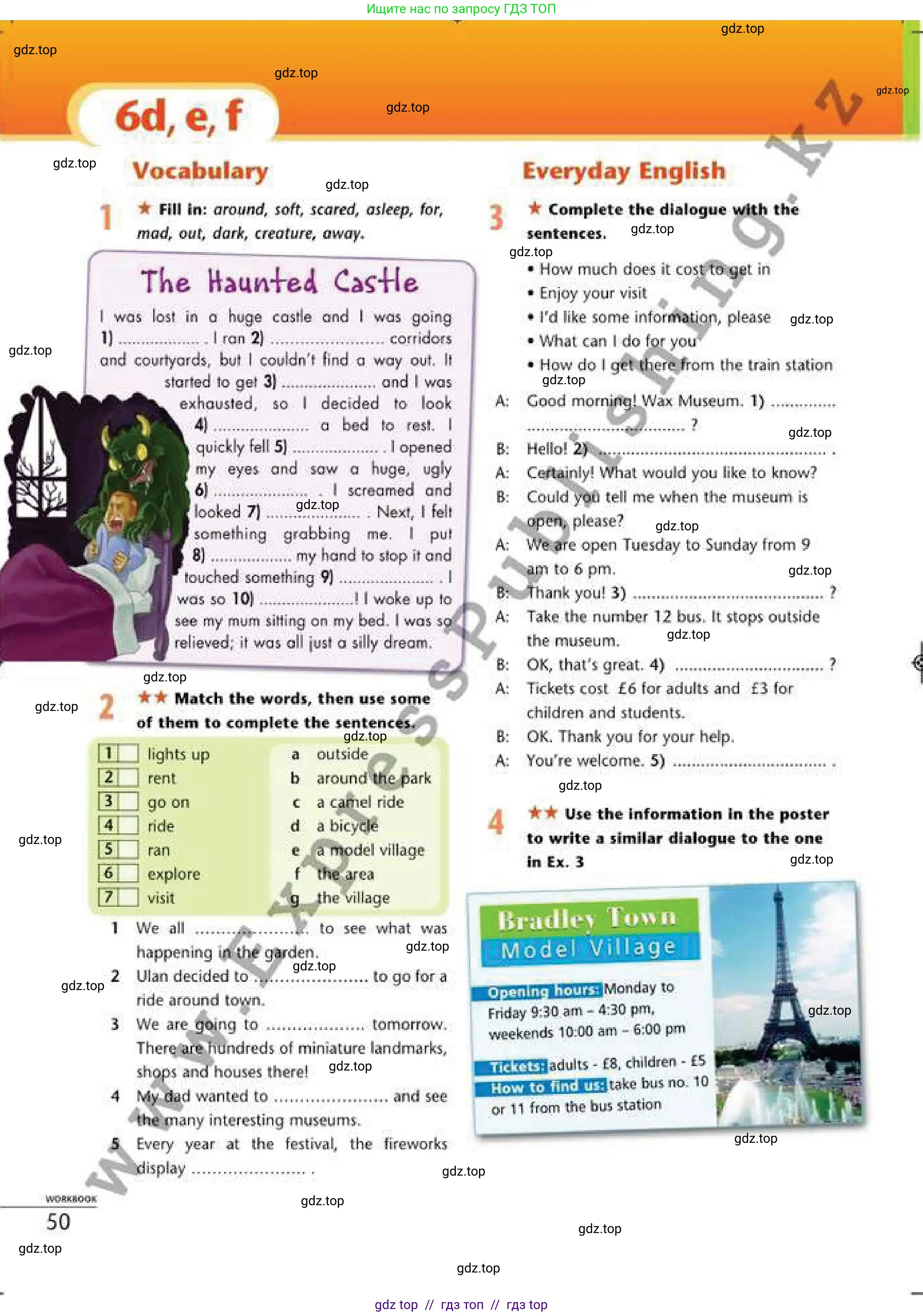 Английский язык (english), 6 класс Рабочая тетрадь (workbook), авторы: Эванс Вирджиния (Evans Virginia), Дули Дженни (Dooley Jenny), Оби Боб (Obee Bob), Мухамеджанова Наталья (Mukhamedjanova Natalya), издательство Express Publishing, Алматы, 2017, зелёного цвета, страница 50