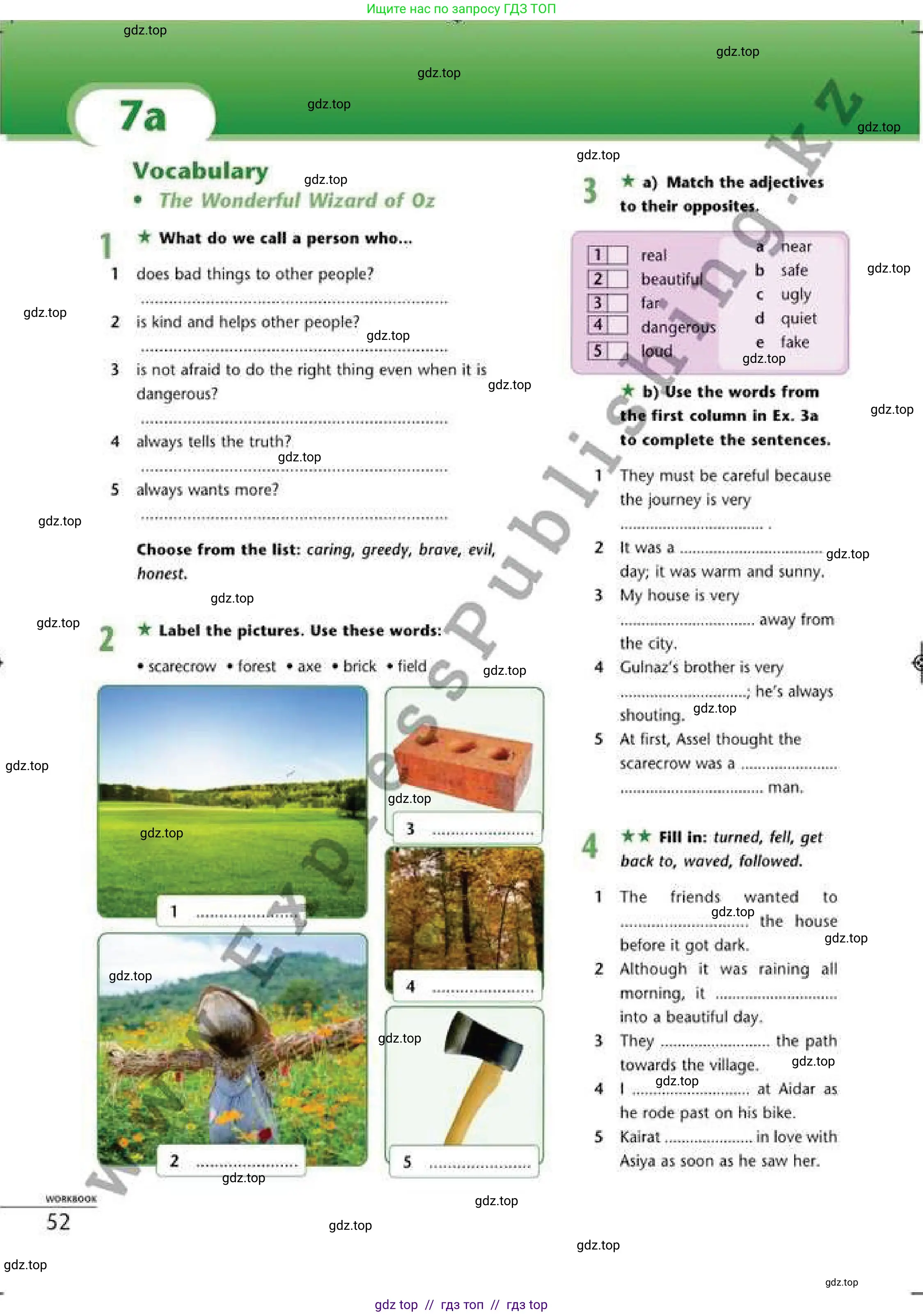 Английский язык (english), 6 класс Рабочая тетрадь (workbook), авторы: Эванс Вирджиния (Evans Virginia), Дули Дженни (Dooley Jenny), Оби Боб (Obee Bob), Мухамеджанова Наталья (Mukhamedjanova Natalya), издательство Express Publishing, Алматы, 2017, зелёного цвета, страница 52