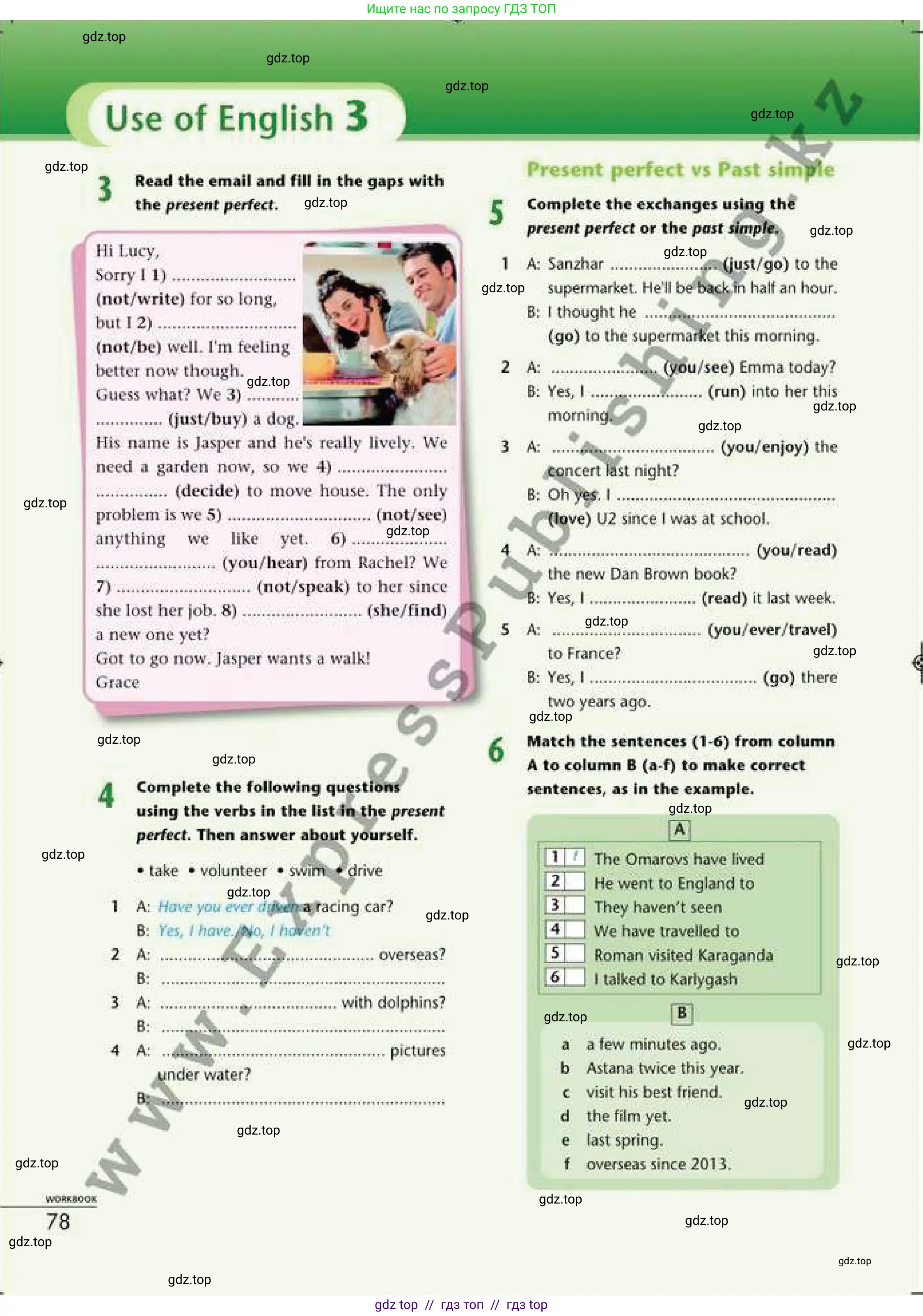 Английский язык (english), 6 класс Рабочая тетрадь (workbook), авторы: Эванс Вирджиния (Evans Virginia), Дули Дженни (Dooley Jenny), Оби Боб (Obee Bob), Мухамеджанова Наталья (Mukhamedjanova Natalya), издательство Express Publishing, Алматы, 2017, зелёного цвета, страница 78