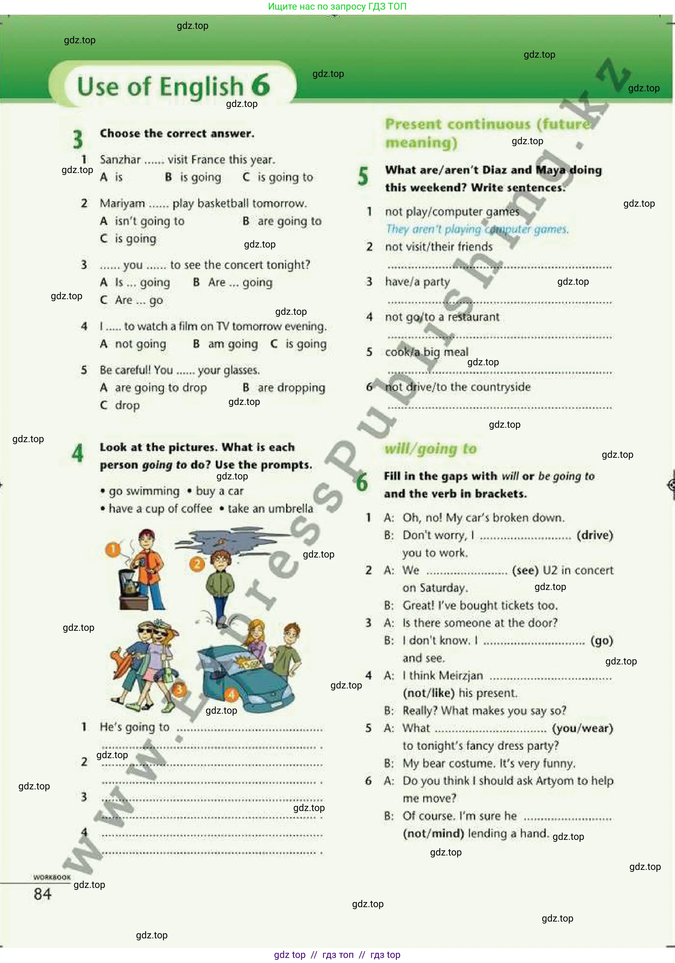 Английский язык (english), 6 класс Рабочая тетрадь (workbook), авторы: Эванс Вирджиния (Evans Virginia), Дули Дженни (Dooley Jenny), Оби Боб (Obee Bob), Мухамеджанова Наталья (Mukhamedjanova Natalya), издательство Express Publishing, Алматы, 2017, зелёного цвета, страница 84