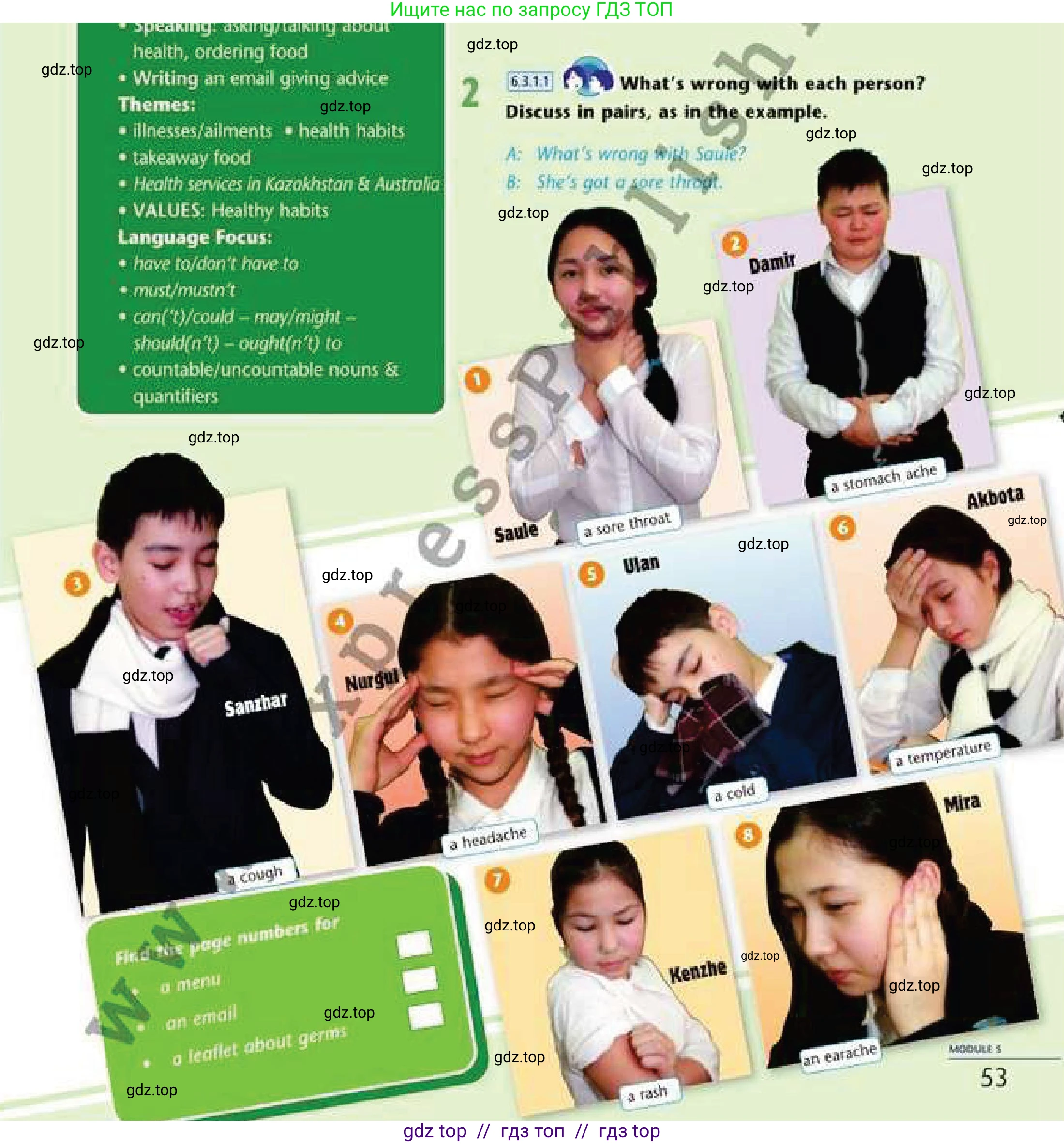 Английский язык (english), 6 класс Учебник (Student's book), авторы: Эванс Вирджиния (Evans Virginia), Дули Дженни (Dooley Jenny), Оби Боб (Obee Bob), Мухамеджанова Наталья (Mukhamedjanova Natalya), издательство Express Publishing, Алматы, 2018, зелёного цвета, страница 53, номер 2, Условие