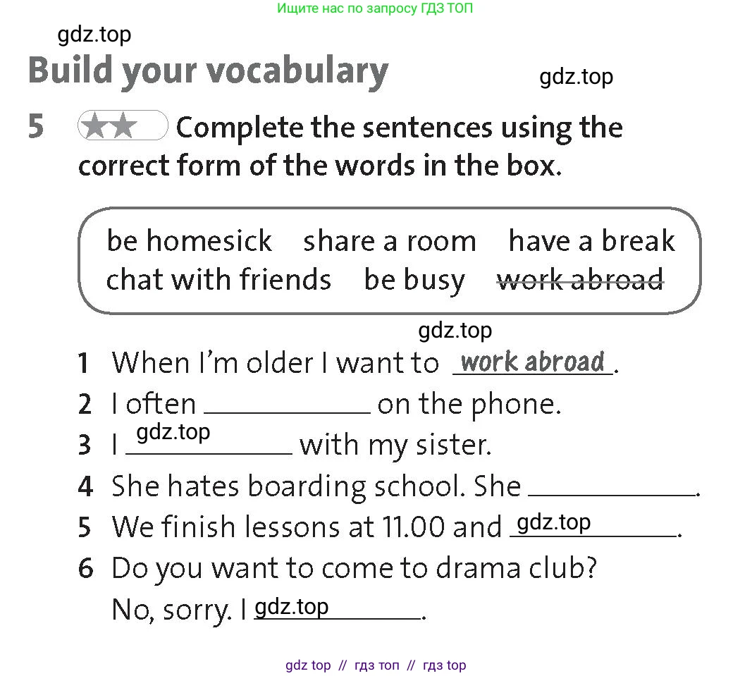 Английский язык (english), 6 класс Рабочая тетрадь (workbook), автор: Hardy-Gould Janet, издательство Oxford University Press, Алматы, 2018, голубого цвета, страница 44, номер 5, Условие