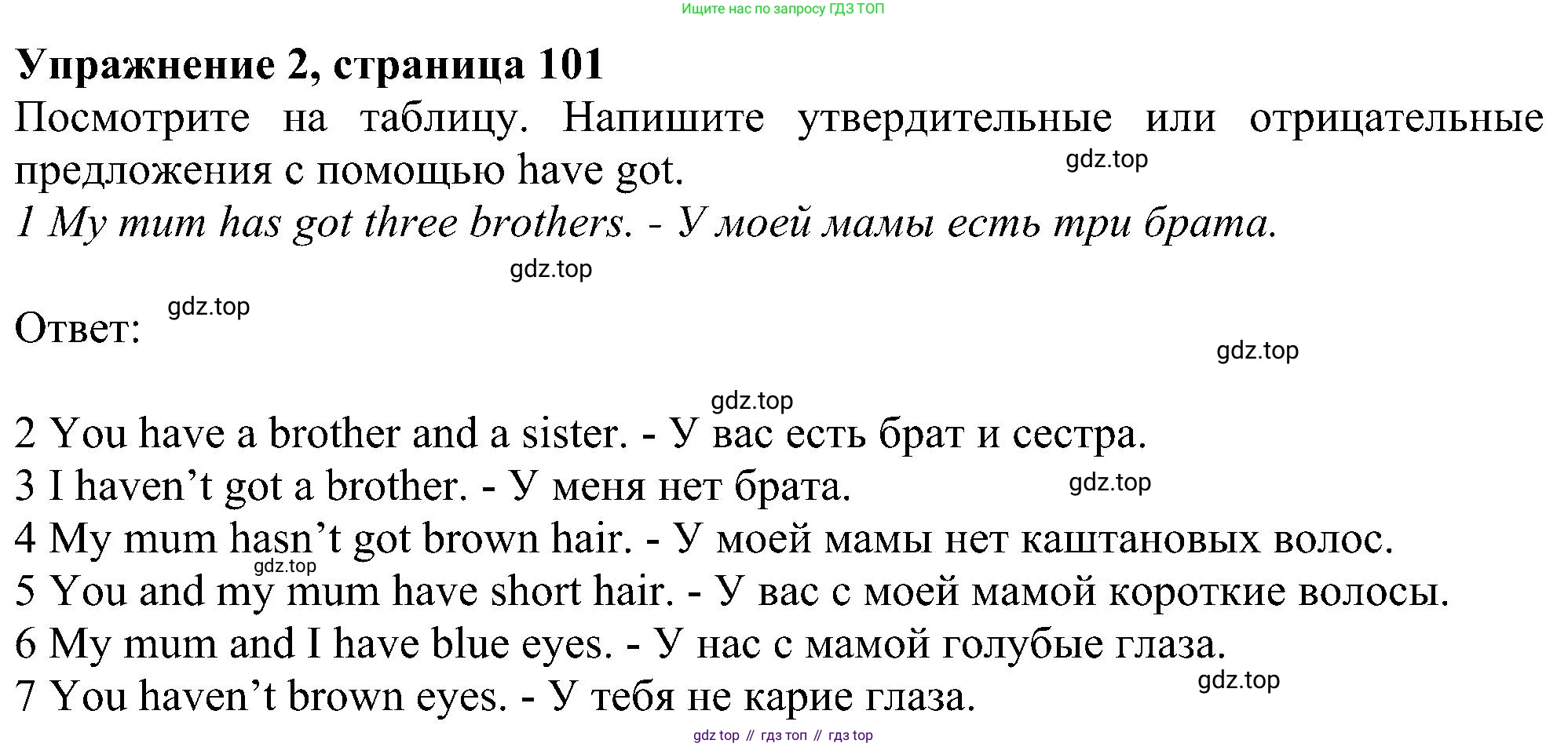 ГДЗ Английский язык (english), 6 класс рабочая тетрадь, авторы: Комарова Юлия Александровна, Ларионова Ирина Владимировна, издательство Русское слово, Москва, 2022, розового цвета, страница 101, номер 2, Решение