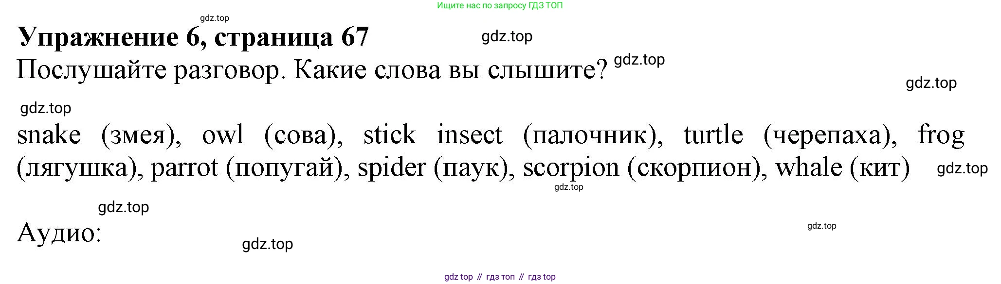 ГДЗ Английский язык (english), 6 класс Учебник (Student's book), авторы: Комарова Юлия Александровна, Ларионова Ирина Владимировна, издательство Русское слово, Москва, 2022, розового цвета, страница 67, номер 6, Решение