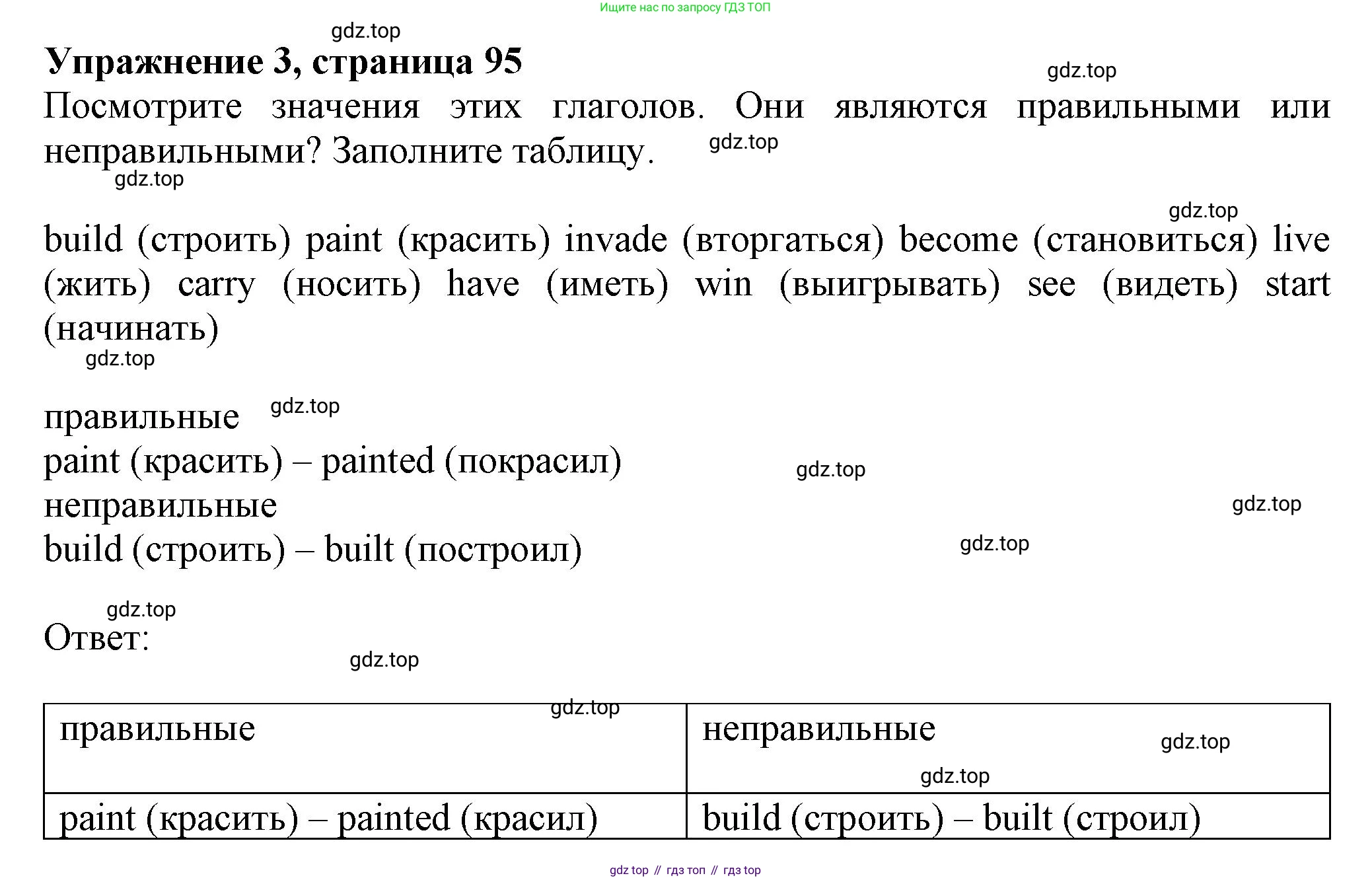 ГДЗ Английский язык (english), 6 класс Учебник (Student's book), авторы: Комарова Юлия Александровна, Ларионова Ирина Владимировна, издательство Русское слово, Москва, 2022, розового цвета, страница 95, номер 3, Решение