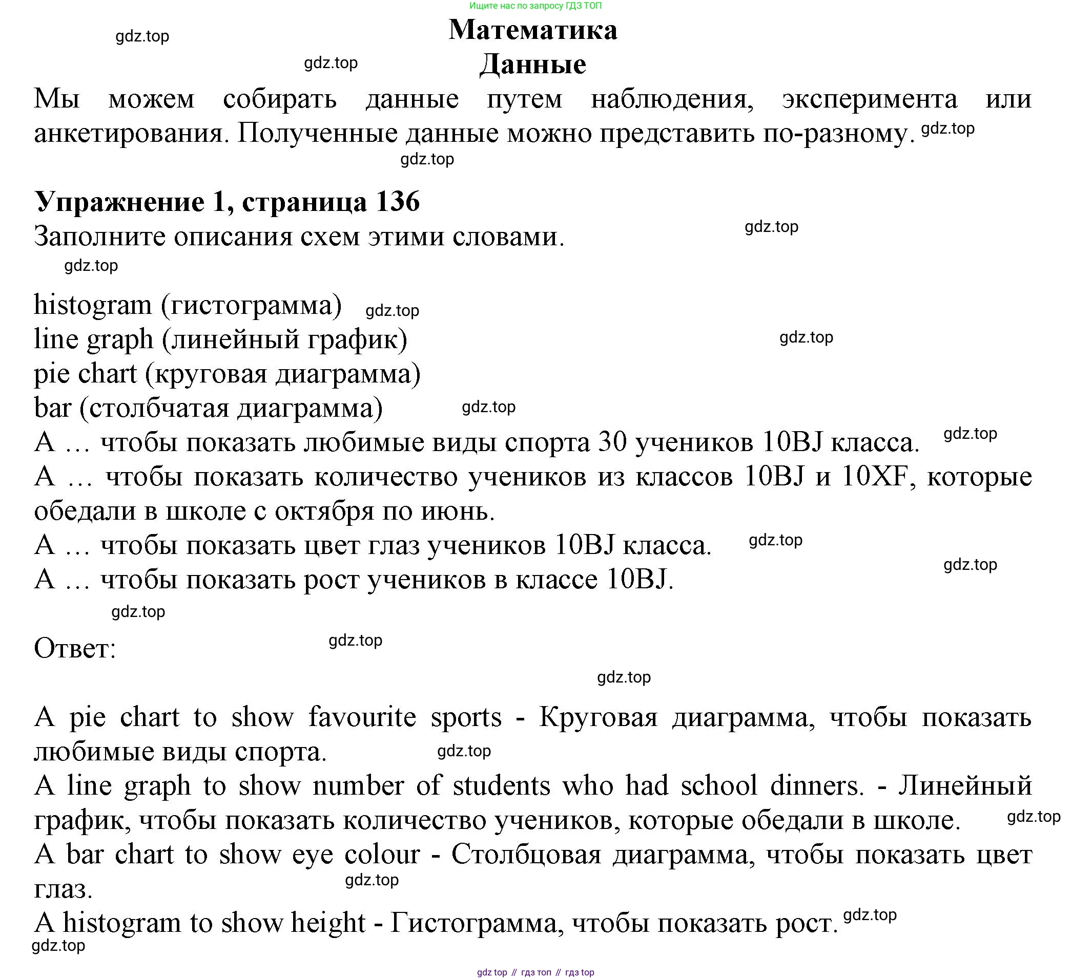 ГДЗ Английский язык (english), 6 класс Учебник (Student's book), авторы: Комарова Юлия Александровна, Ларионова Ирина Владимировна, издательство Русское слово, Москва, 2022, розового цвета, страница 136, номер 1, Решение
