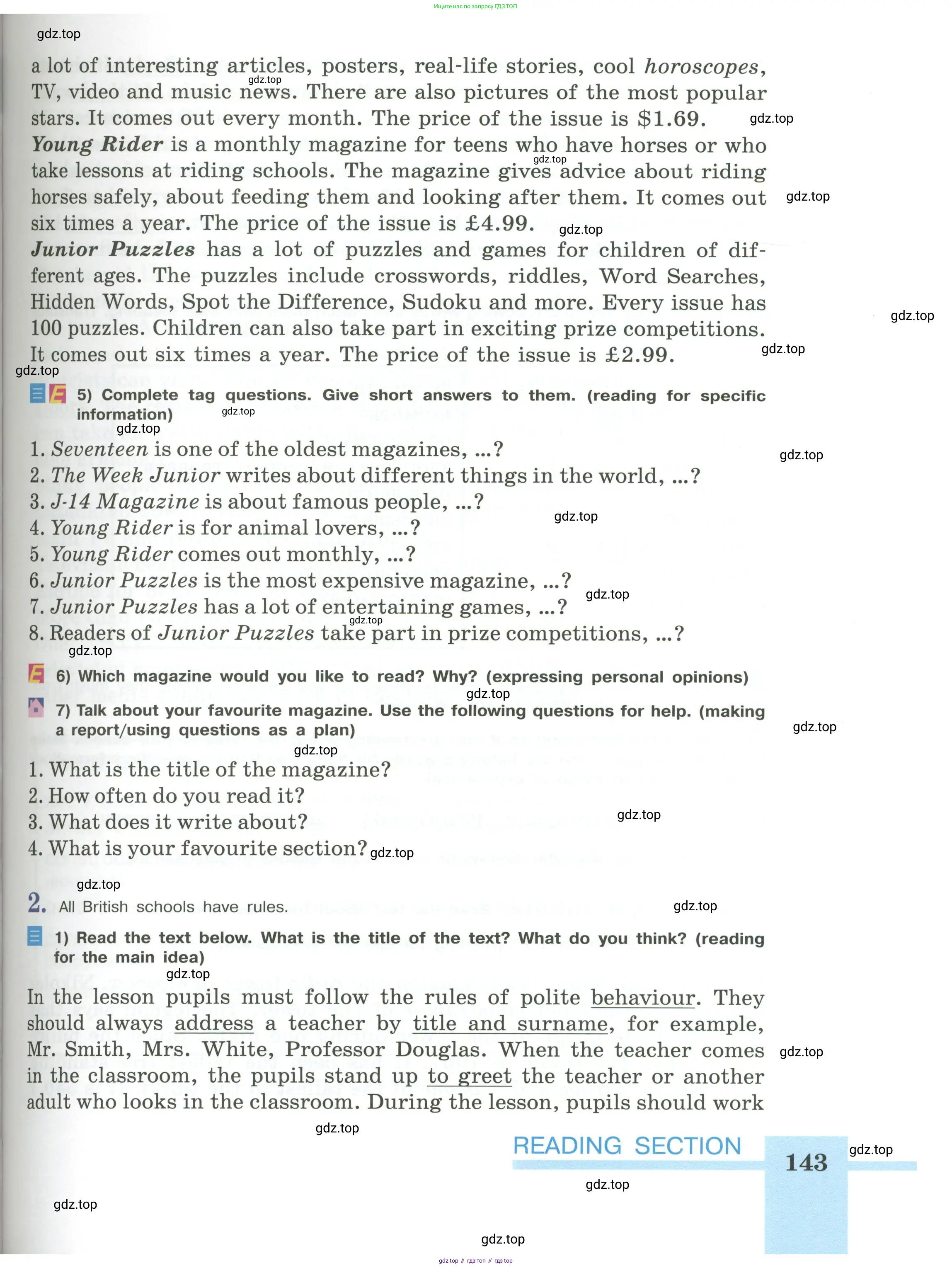 Английский язык (english), 6 класс Учебник (Student's book), авторы: Кузовлев Владимир Петрович (Kuzovlev Vladimir), Лапа Наталья Михайловна, Перегудова Эльвира Шакировна, Костина Ирина Павловна, Дуванова Ольга Викторовна, Кузнецова Елена Вячеславовна, издательство Просвещение, Москва, 2023, оранжевого цвета, страница 143