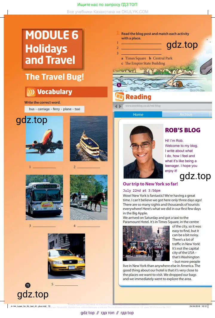 Английский язык (english), 6 класс Учебник (Student's book), авторы: Манн Малкольм (Mann Malcolm), Тейлор-Ноулз Стив (Taylore-Knowles Steve), издательство Macmillan Education, Алматы, 2012, страница 72