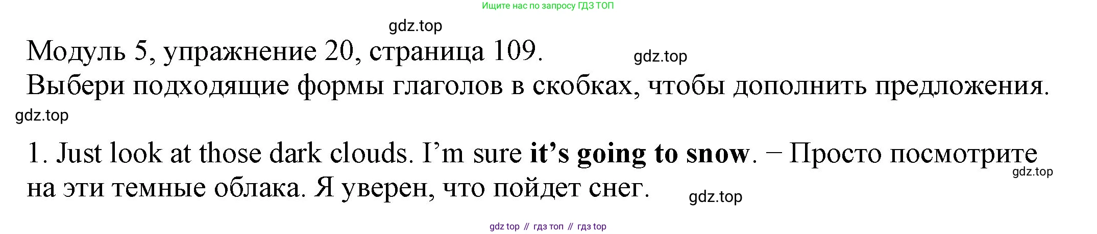 ГДЗ Английский язык (english), 6 класс рабочая тетрадь, авторы: Афанасьева Ольга Васильевна (Afanasyeva Olga), Михеева Ирина Владимировна (Mikheeva Irina), Баранова Ксения Михайловна (Baranova Ksenia), издательство Просвещение, Москва, 2023, страница 109, номер 20, Решение