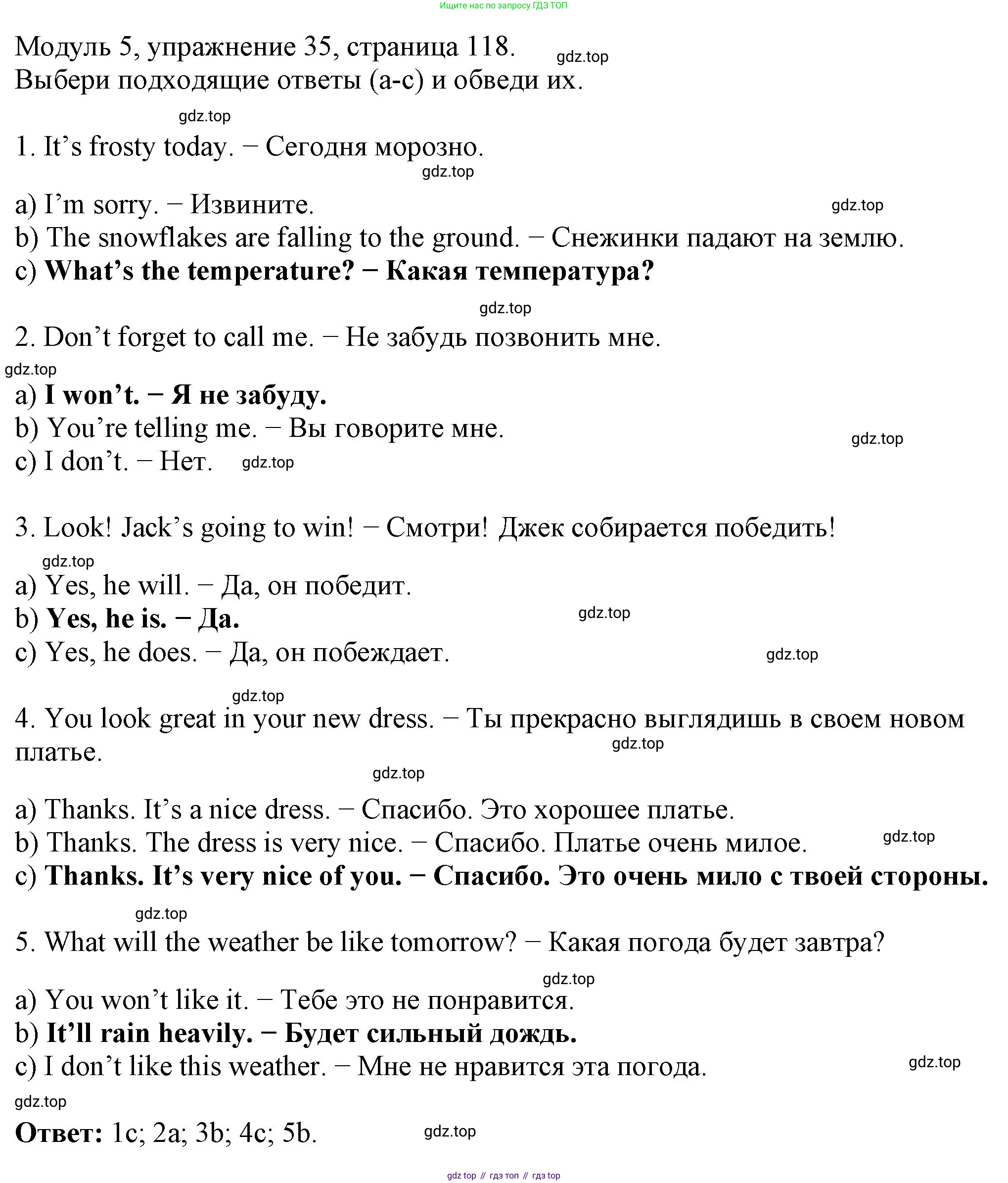 ГДЗ Английский язык (english), 6 класс рабочая тетрадь, авторы: Афанасьева Ольга Васильевна (Afanasyeva Olga), Михеева Ирина Владимировна (Mikheeva Irina), Баранова Ксения Михайловна (Baranova Ksenia), издательство Просвещение, Москва, 2023, страница 118, номер 35, Решение