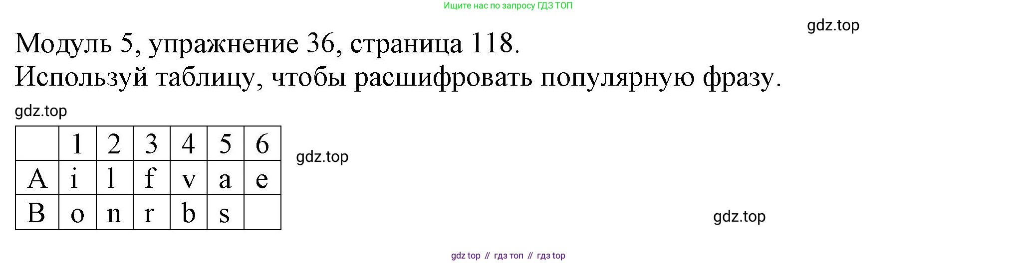 ГДЗ Английский язык (english), 6 класс рабочая тетрадь, авторы: Афанасьева Ольга Васильевна (Afanasyeva Olga), Михеева Ирина Владимировна (Mikheeva Irina), Баранова Ксения Михайловна (Baranova Ksenia), издательство Просвещение, Москва, 2023, страница 118, номер 36, Решение