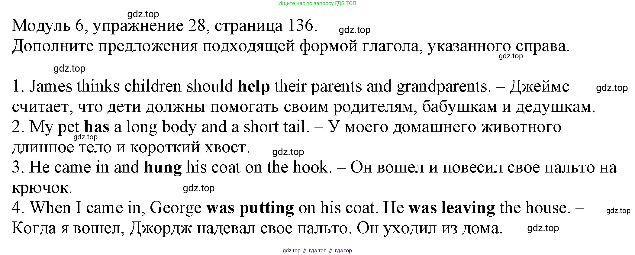 ГДЗ Английский язык (english), 6 класс рабочая тетрадь, авторы: Афанасьева Ольга Васильевна (Afanasyeva Olga), Михеева Ирина Владимировна (Mikheeva Irina), Баранова Ксения Михайловна (Baranova Ksenia), издательство Просвещение, Москва, 2023, страница 136, номер 28, Решение