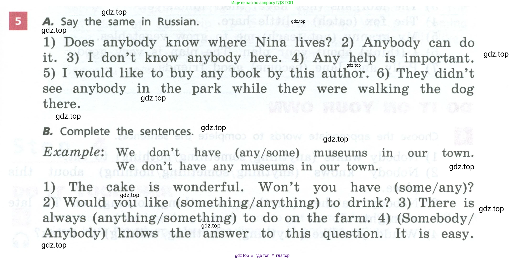 Английский язык (english), 6 класс Учебник, авторы: Афанасьева Ольга Васильевна (Afanasyeva Olga), Михеева Ирина Владимировна (Mikheeva Irina), Баранова Ксения Михайловна (Baranova Ksenia), издательство Просвещение, Москва, 2023, Часть 1, страница 17, номер 5, Условие