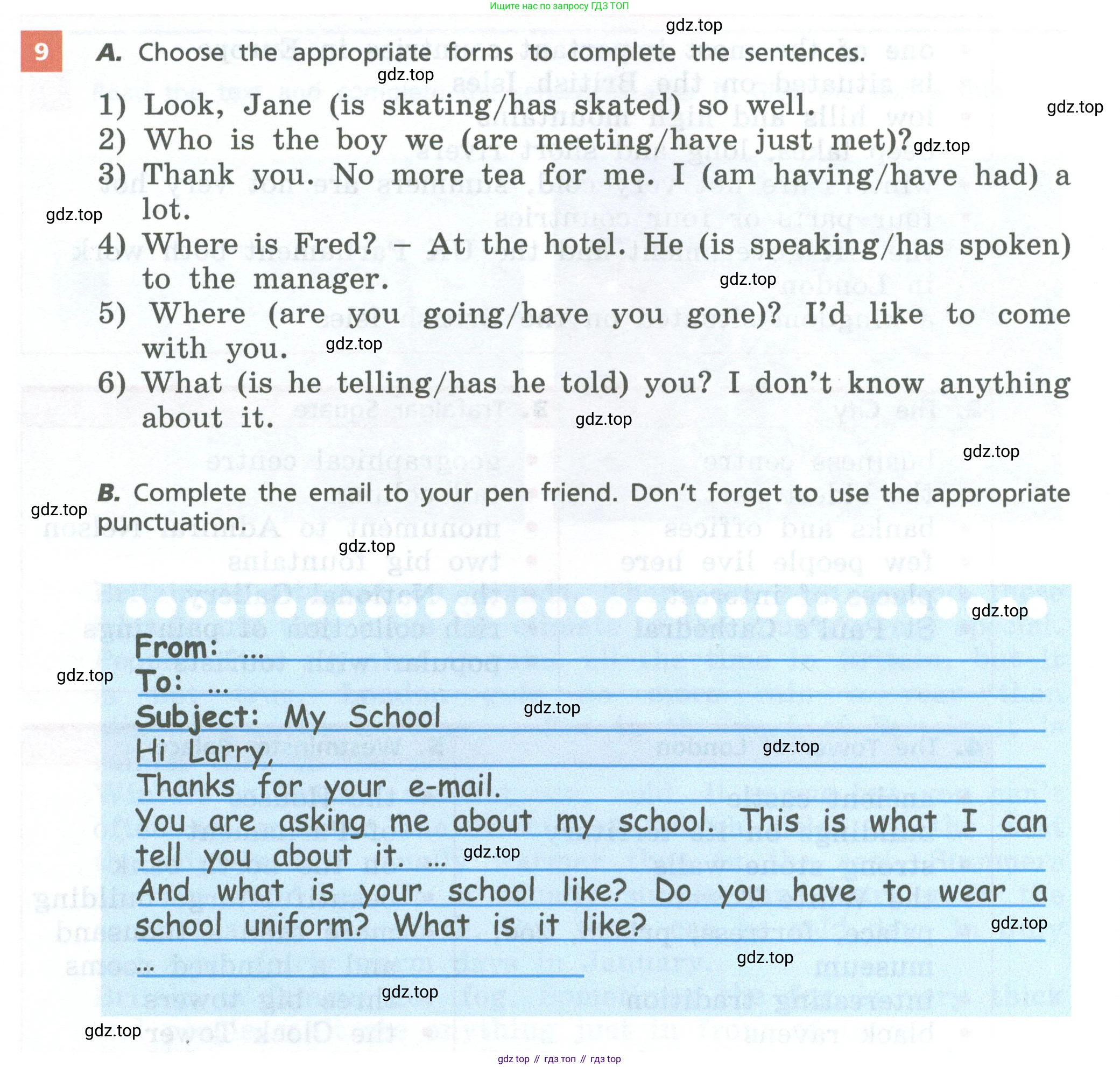 Английский язык (english), 6 класс Учебник, авторы: Афанасьева Ольга Васильевна (Afanasyeva Olga), Михеева Ирина Владимировна (Mikheeva Irina), Баранова Ксения Михайловна (Baranova Ksenia), издательство Просвещение, Москва, 2023, Часть 1, страница 90, номер 9, Условие
