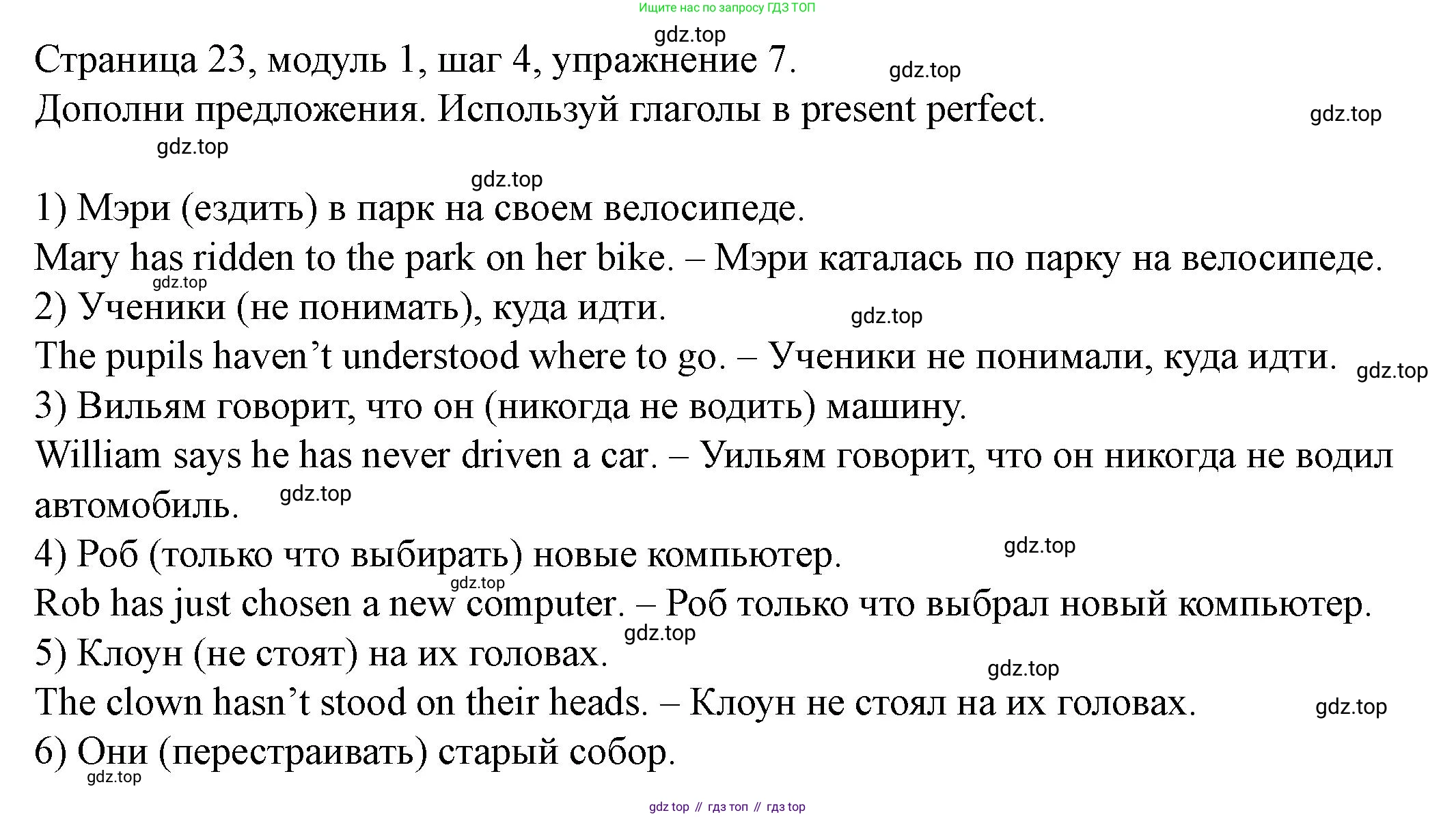 Английский язык (english), 6 класс Учебник, авторы: Афанасьева Ольга Васильевна (Afanasyeva Olga), Михеева Ирина Владимировна (Mikheeva Irina), Баранова Ксения Михайловна (Baranova Ksenia), издательство Просвещение, Москва, 2023, Часть 1, страница 23, номер 7, Решение