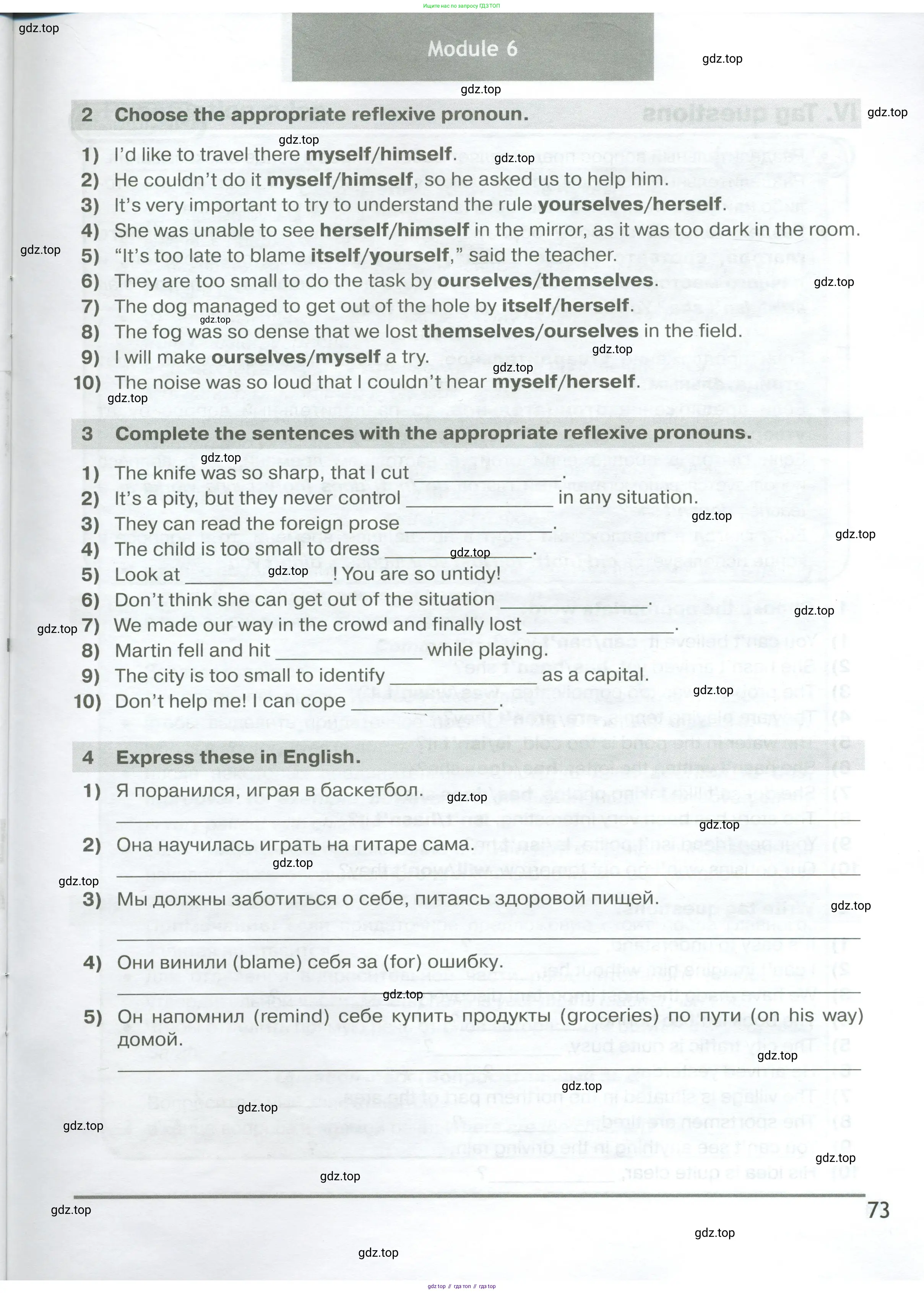 Английский язык (english), 6 класс сборник грамматических упражнений, автор: Смирнов Алексей Валерьевич, издательство Просвещение, Москва, 2023, оранжевого цвета, страница 73